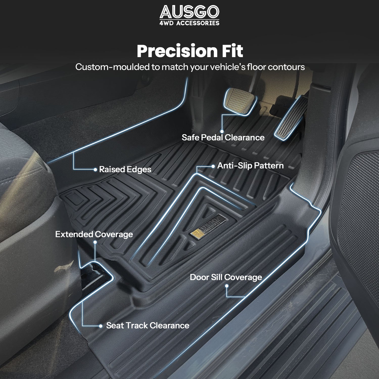 5D Car Floor Mats for ISUZU D-MAX DMAX Dual Cab 2012-2020