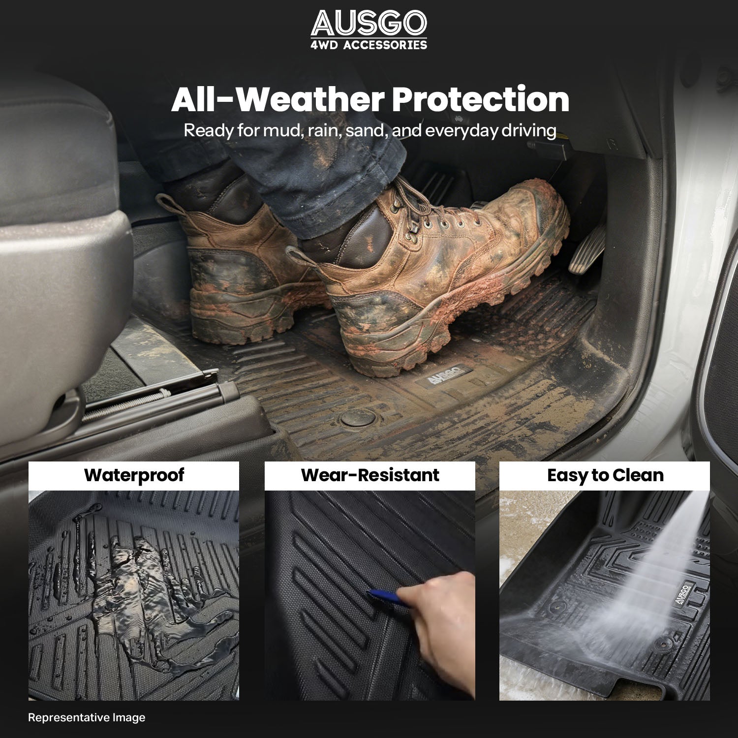 5D Car Floor Mats for ISUZU D-MAX DMAX Dual Cab 2012-2020