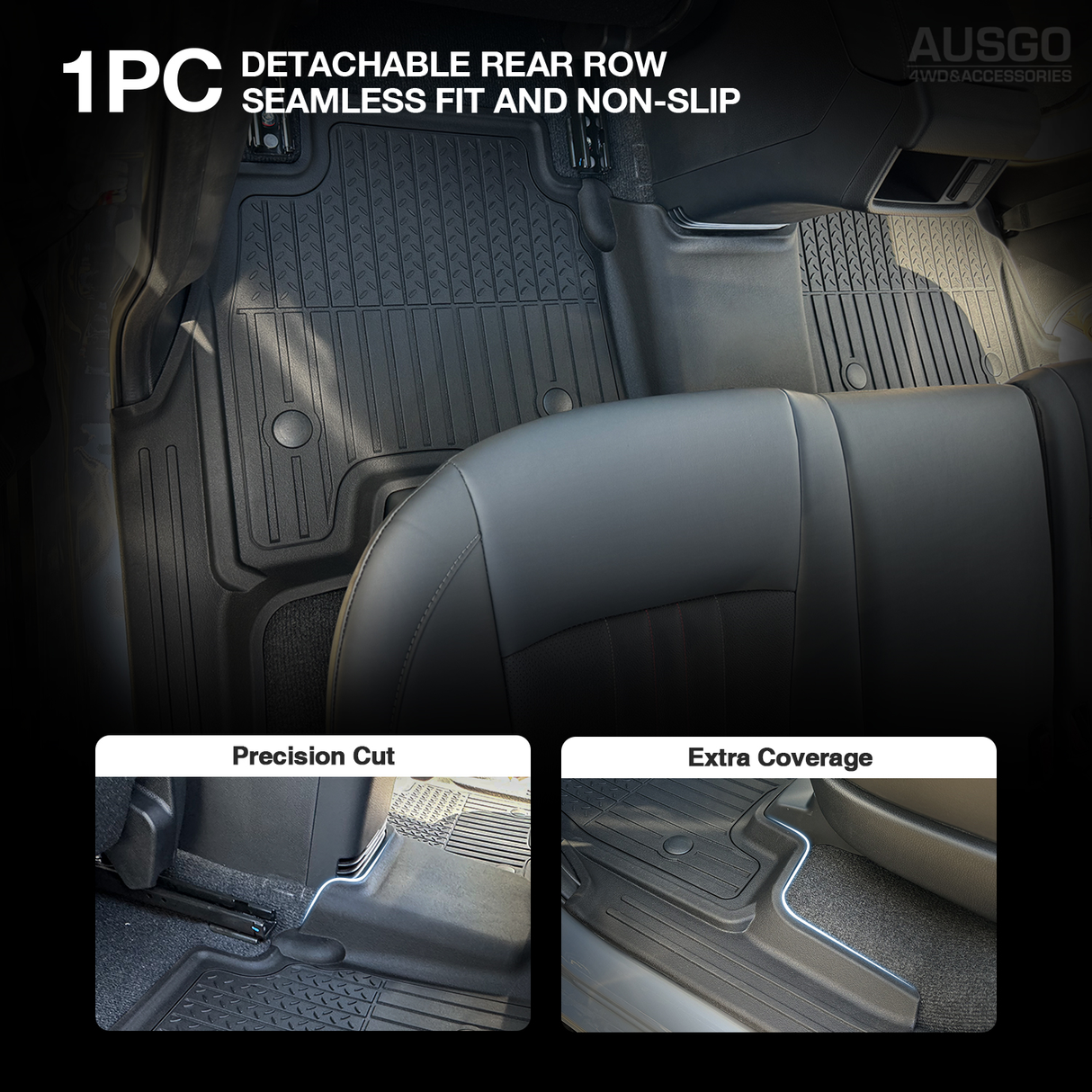 7D Injection Floor Mats + Black Door Sill Protector for ISUZU MUX MU-X 2021-Onwards