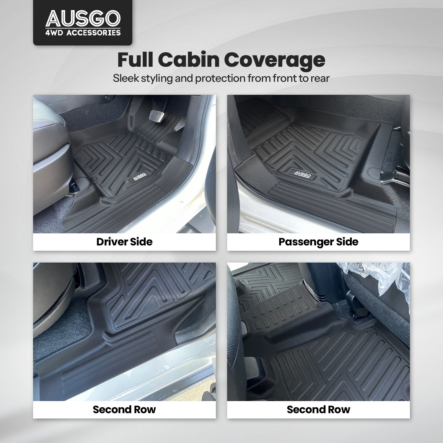 Floor Mats + Black Door Sill Protector for ISUZU MUX MU-X 2021-Onwards