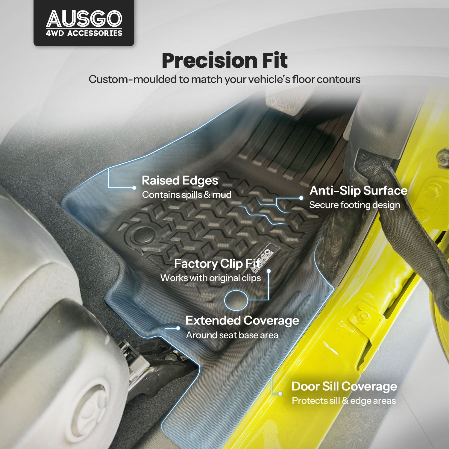 PRE-ORDER 5D Car Floor Mats for Jeep Gladiator Dual Cab 2020-Onwards