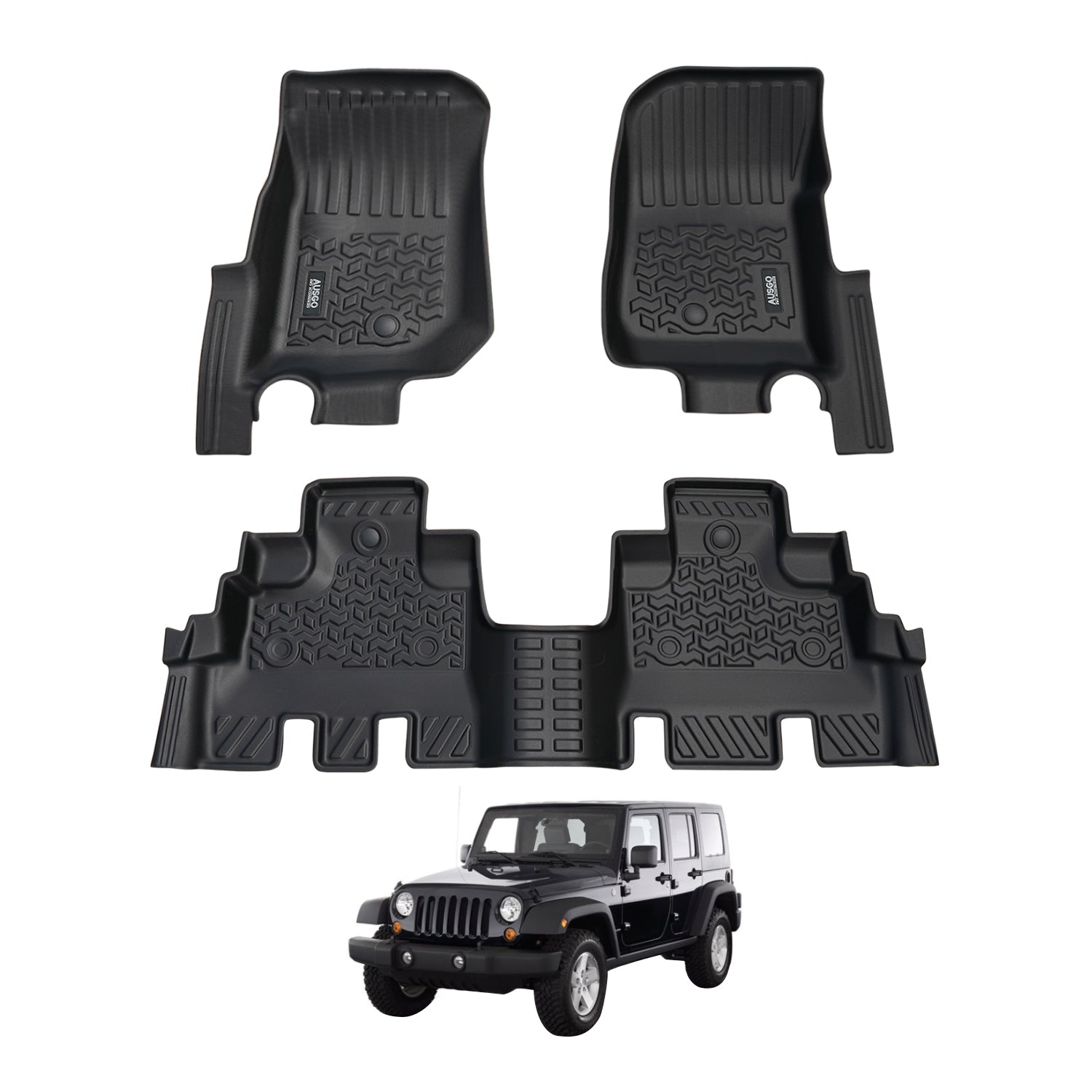 5D Car Floor Mats for Jeep Wrangler JK Series 4Door 2007-2011