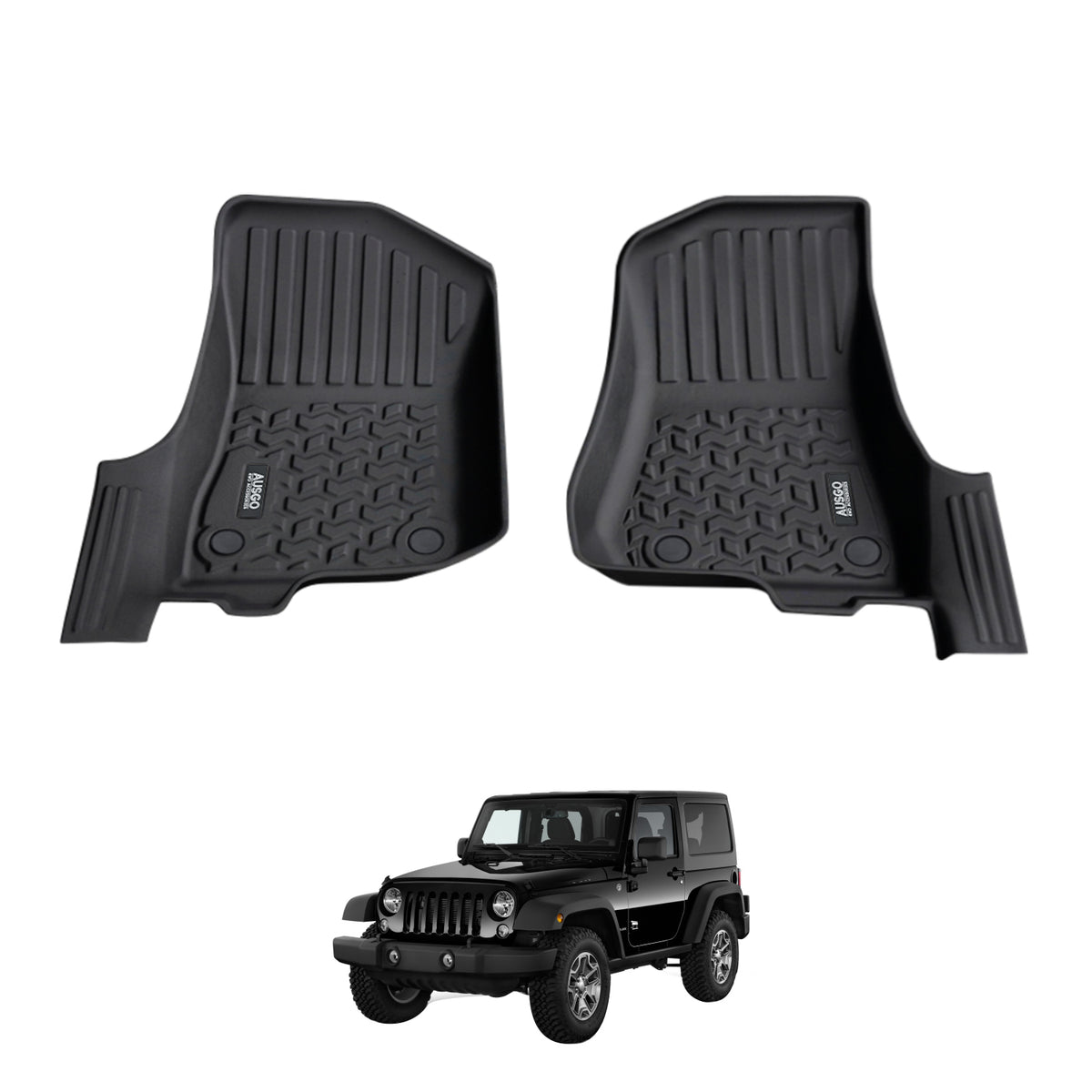 5D Car Floor Mats for Jeep Wrangler JL Series 2Door 2018-Onwards Front 2PCS