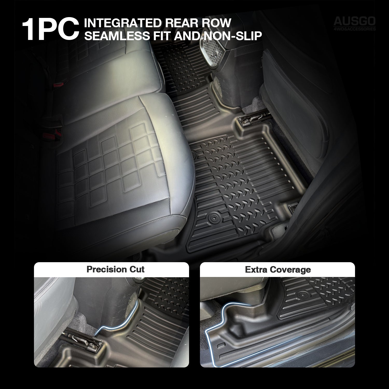 7D Floor Mats + Black Door Sill Protector for KIA Tasman 2025-Onwards