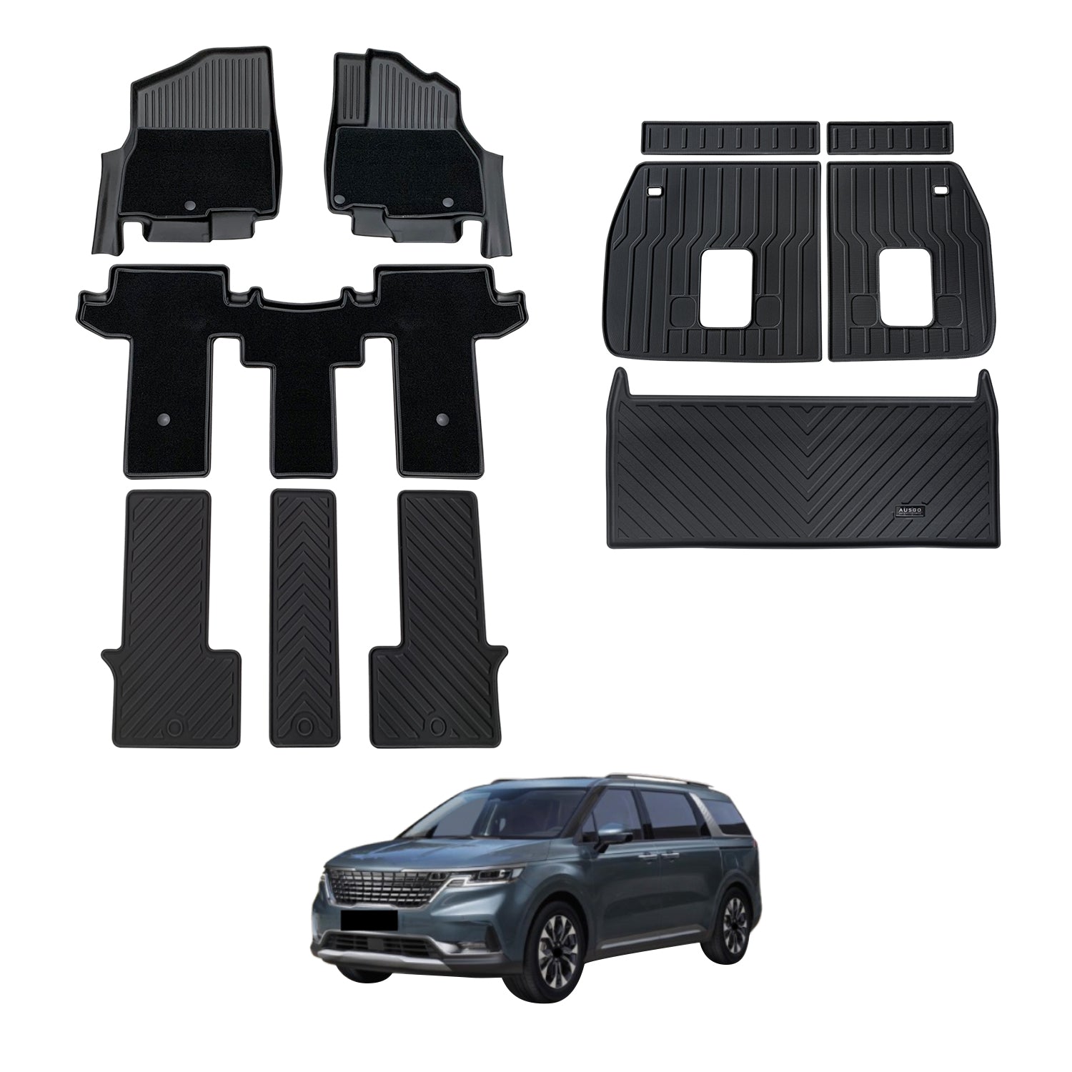 Double-Layer Car Floor Mats for KIA Carnival KA4 Series 2020-Onwards