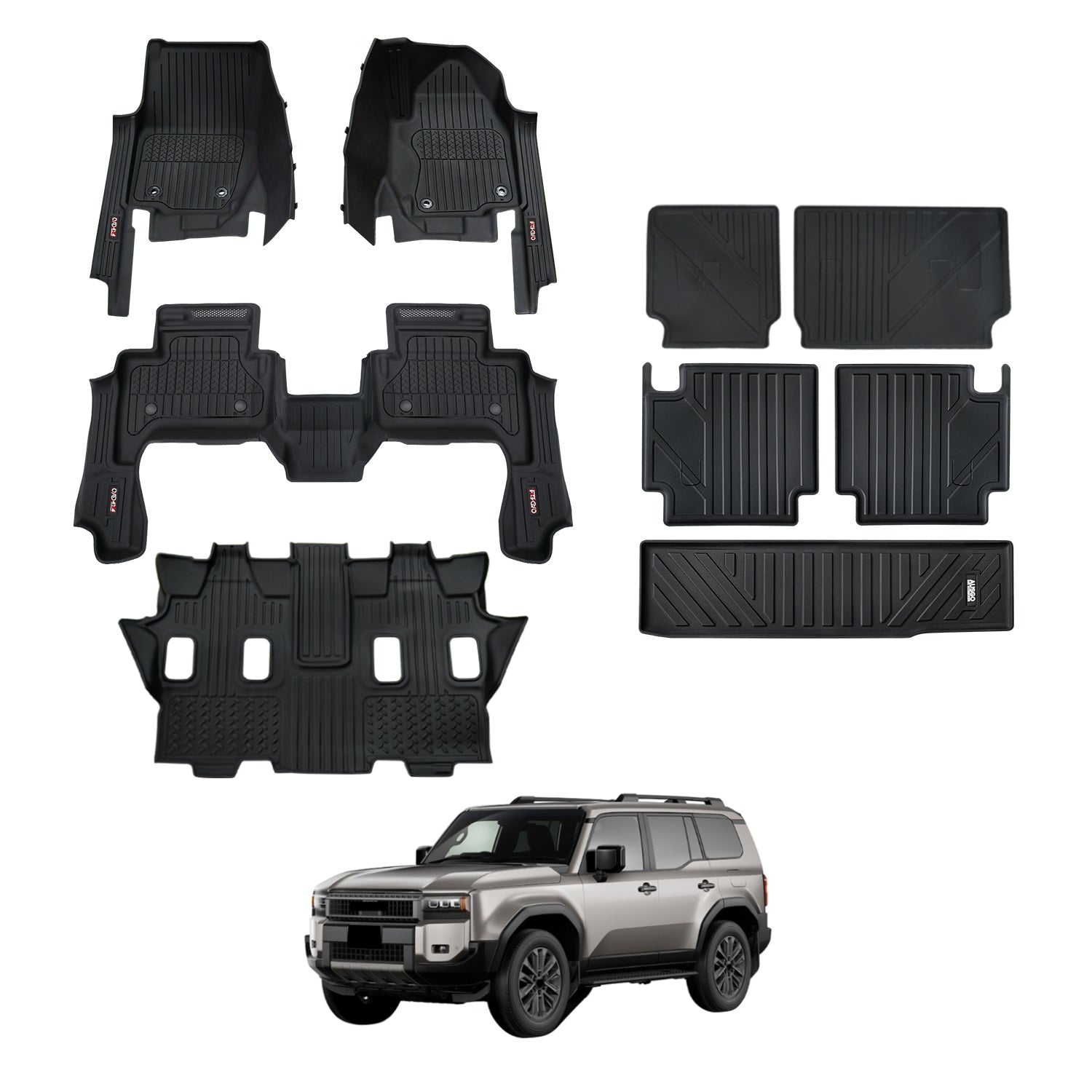 7D Injection Floor Mats for Toyota Land Cruiser Prado 250 Series LC250 2024-Onwards