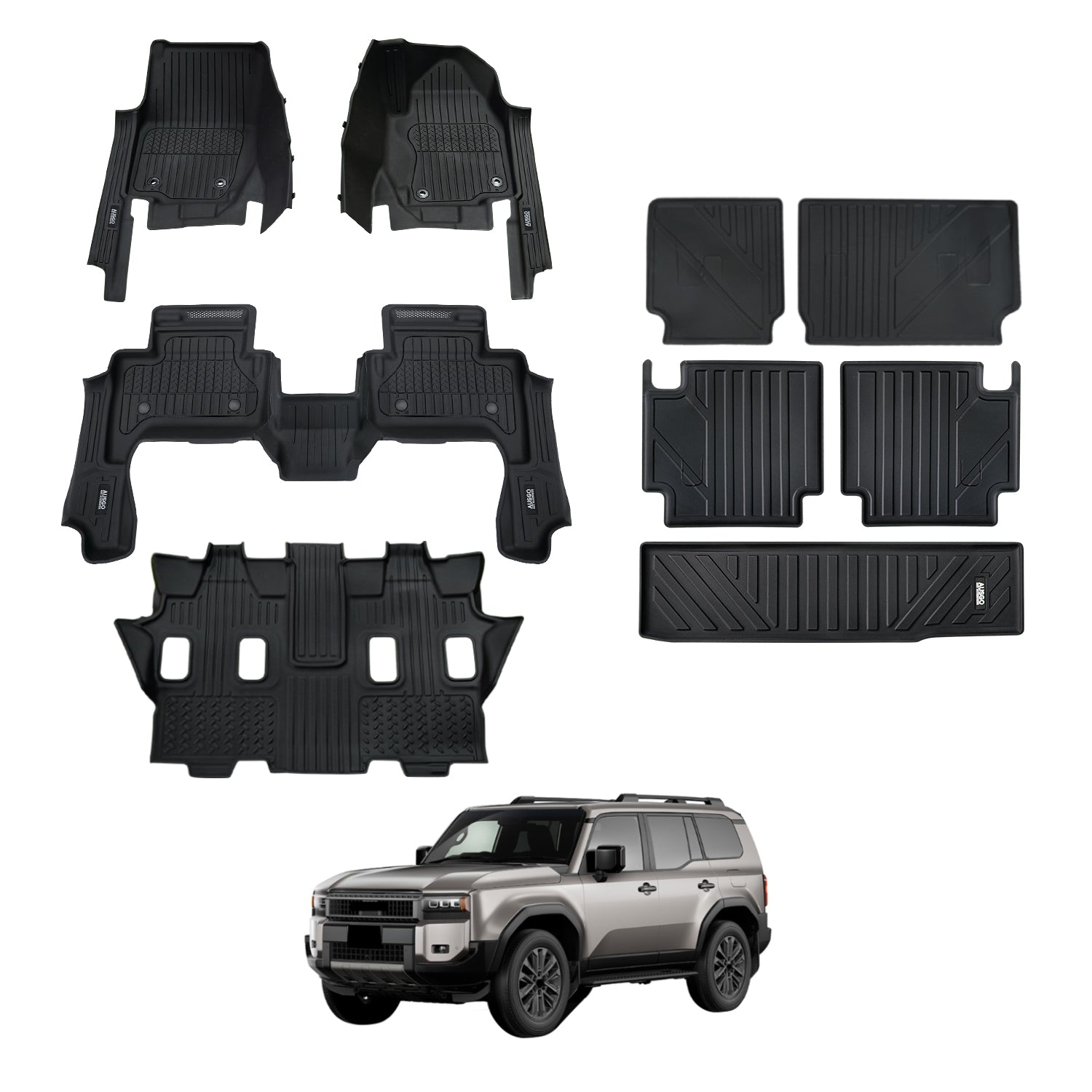 7D Injection Floor Mats for Toyota LandCruiser Prado 250 Series 2024-Onwards