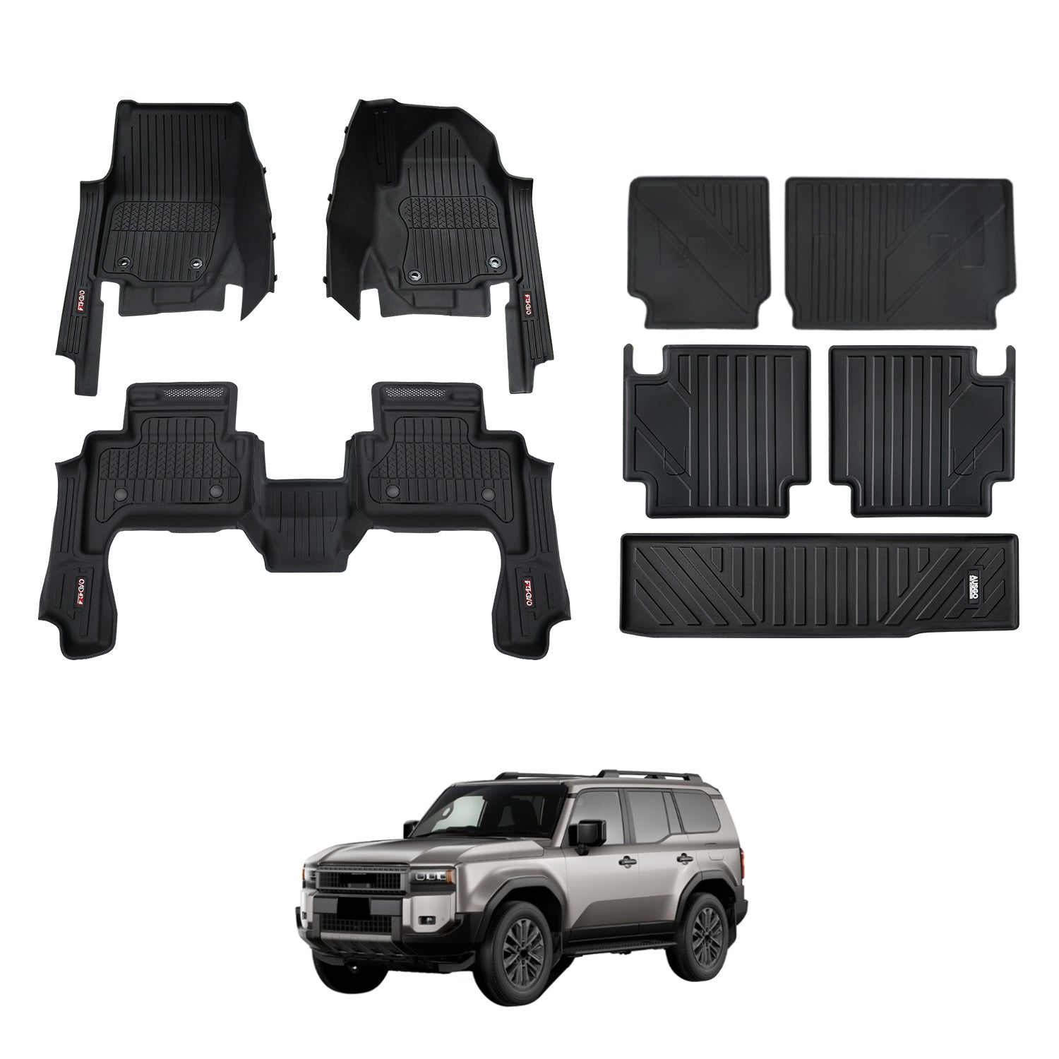 7D Injection Floor Mats for Toyota Land Cruiser Prado 250 Series LC250 2024-Onwards