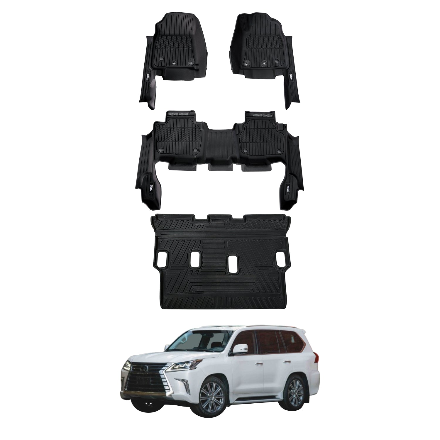 7D Injection Floor Mats for Lexus LX570 LX Series 2013-2021