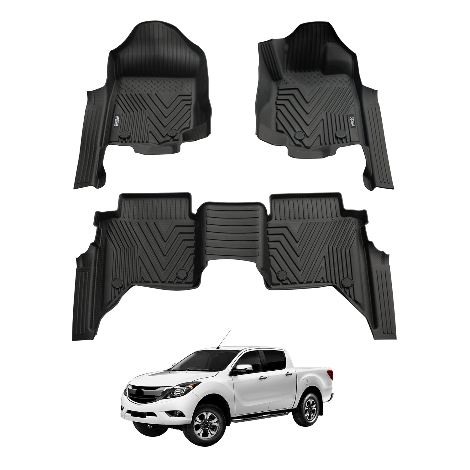 5D Injection Floor Mats for Mazda BT-50 BT50 Dual Cab 2011-2020