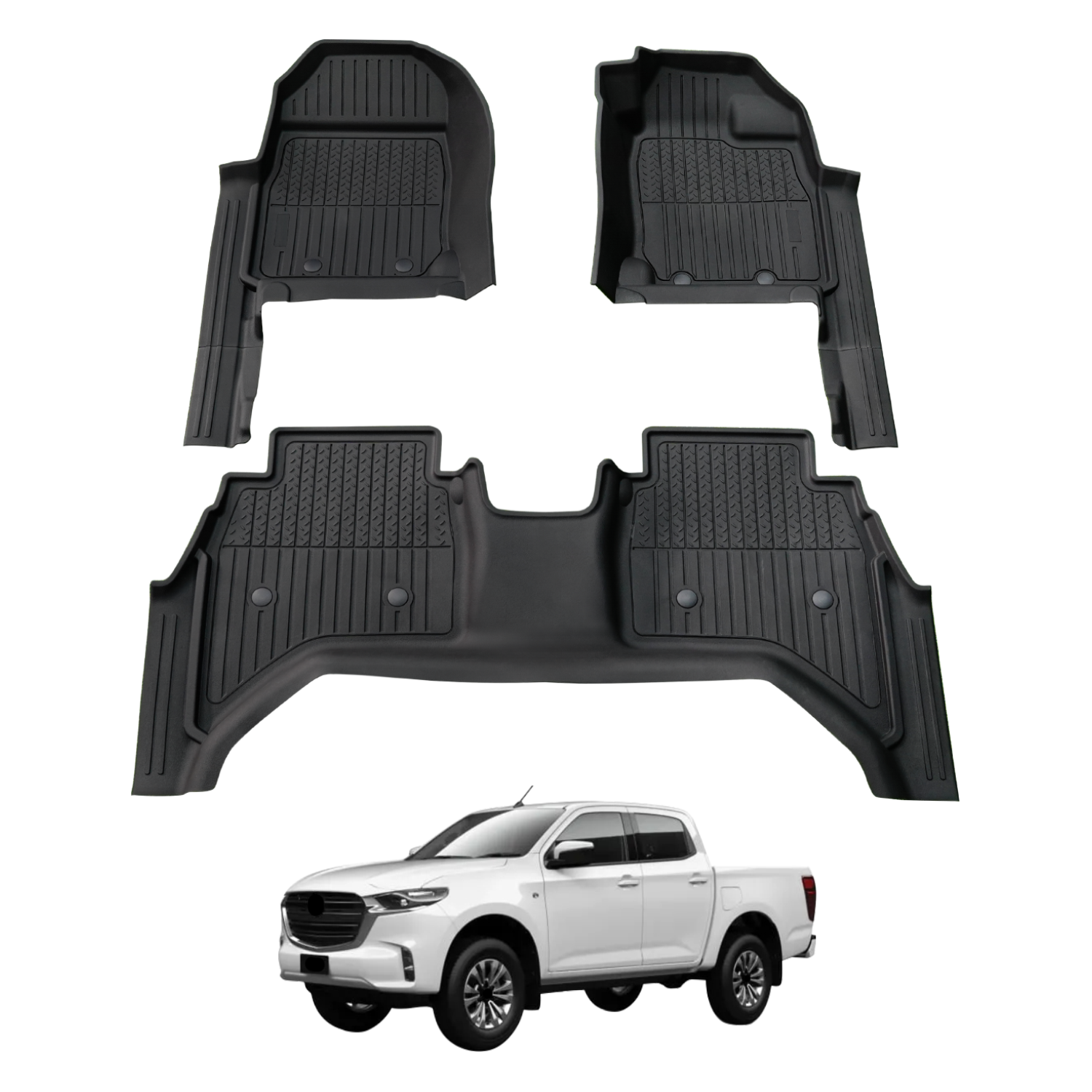 7D Injection Floor Mats for Mazda BT-50 BT50 Dual Cab 2020-Onwards