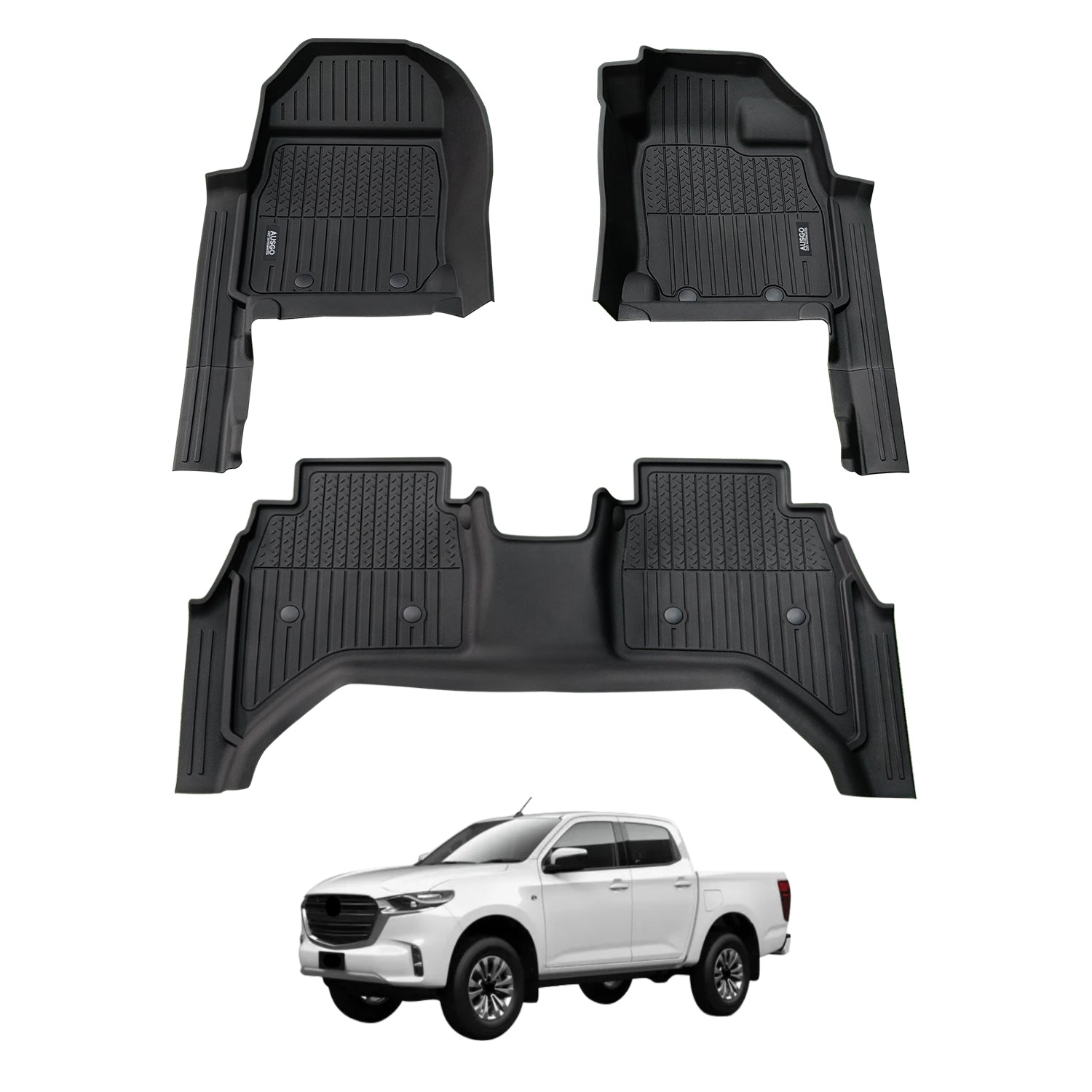 7D Injection Floor Mats for Mazda BT-50 BT50 Dual Cab 2020-Onwards