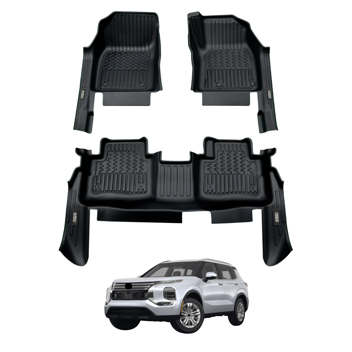7D Car Floor Mats for Mitsubishi Outlander 7 Seater Petrol 2021-Onwards