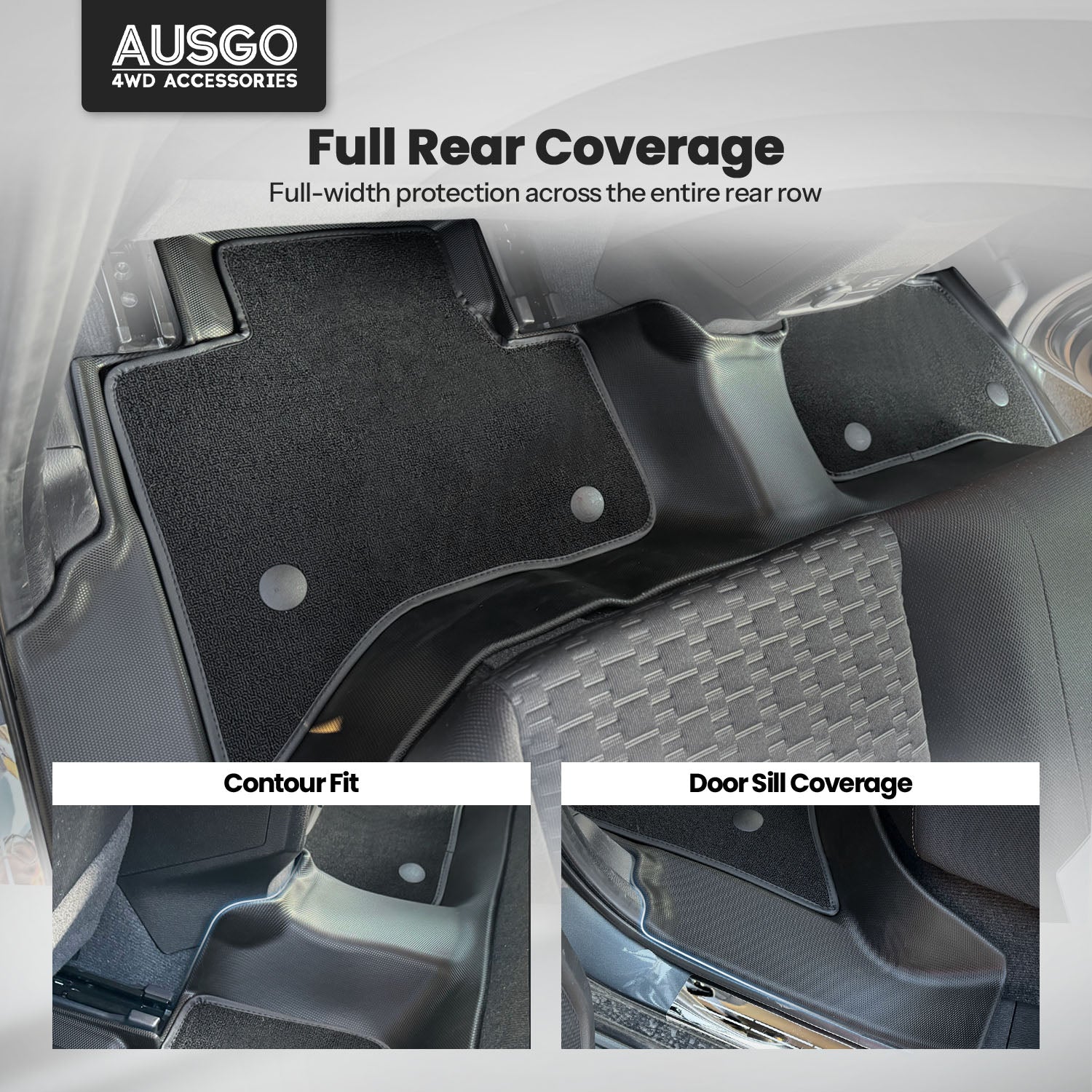 Double-Layer Car Floor Mats for Nissan Navara D27 Dual Cab 2026-Onwards