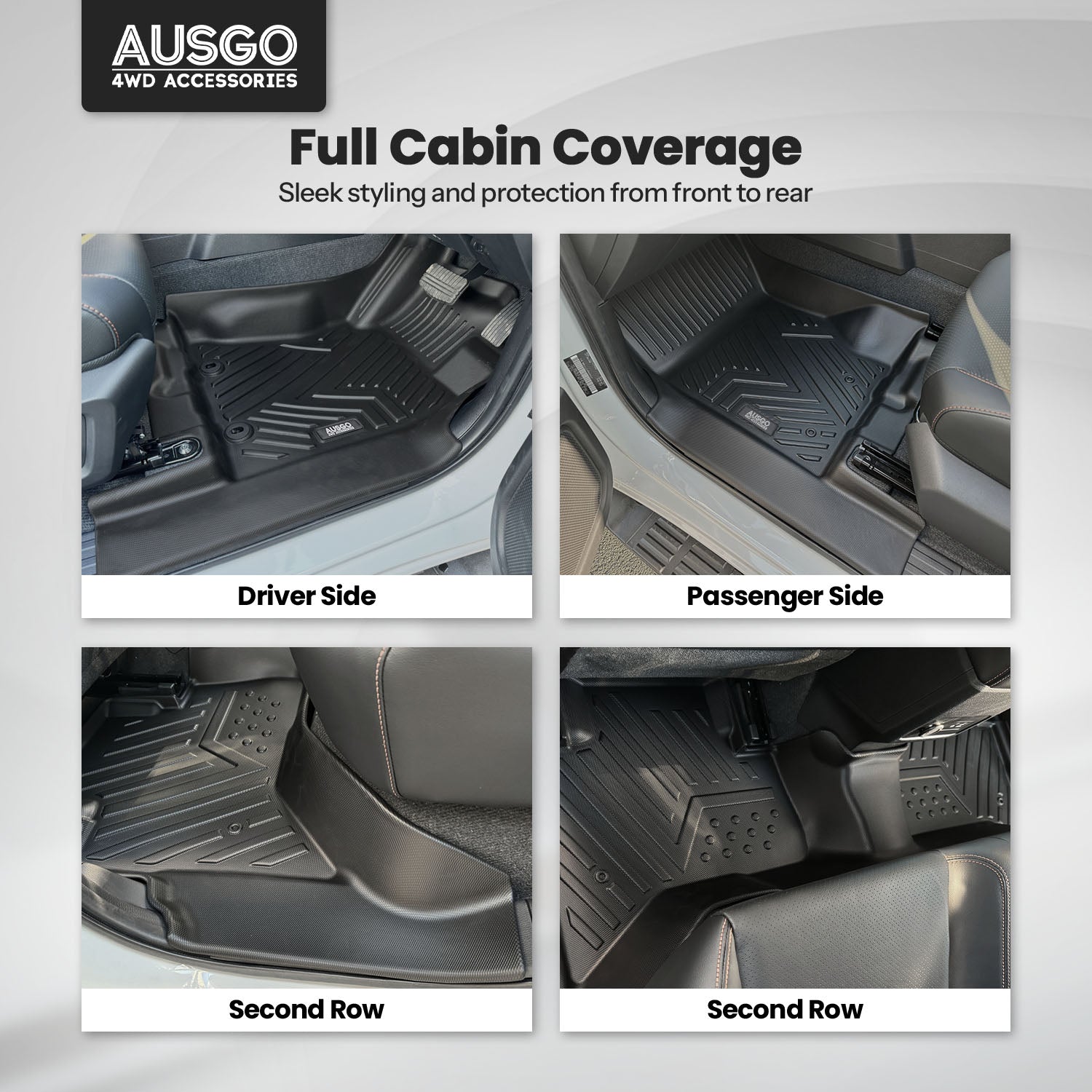 Car Floor Mats + Black Door Sill Protector for Nissan Navara D27 Dual Cab 2026-Onwards