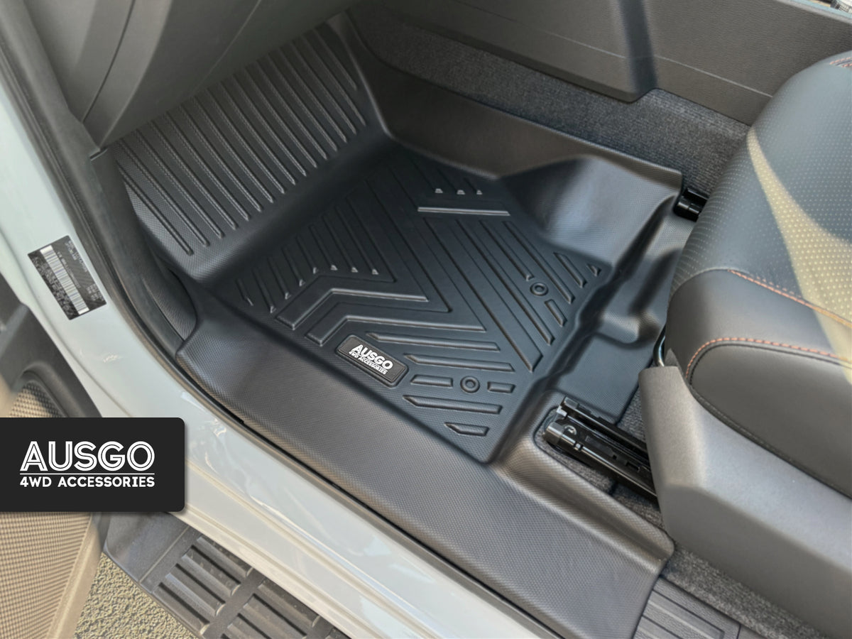Car Floor Mats + Door Sill Protector for Mitsubishi Triton MV Dual Cab 2024-Onwards