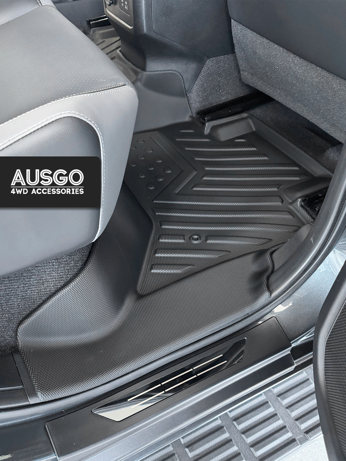 Car Floor Mats + Black Door Sill Protector for Nissan Navara D27 Dual Cab 2026-Onwards