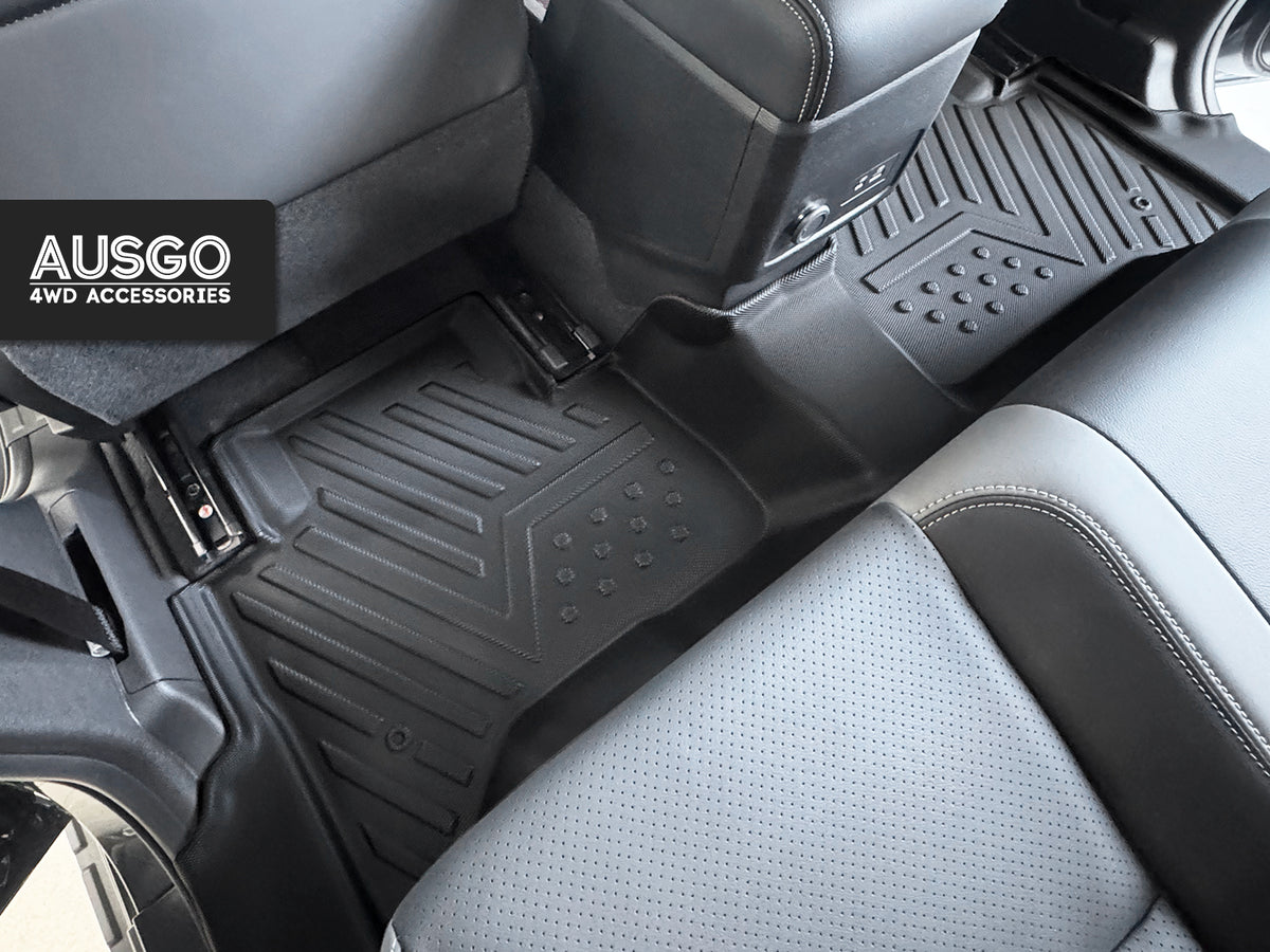 Car Floor Mats + Black Door Sill Protector for Nissan Navara D27 Dual Cab 2026-Onwards