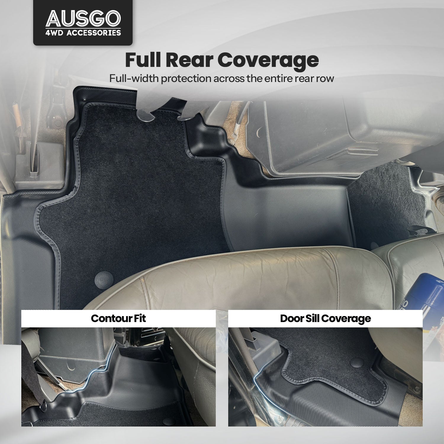 Double-Layer Car Floor Mats + Door Sill Protector for Nissan Navara D27 Dual Cab 2026-Onwards