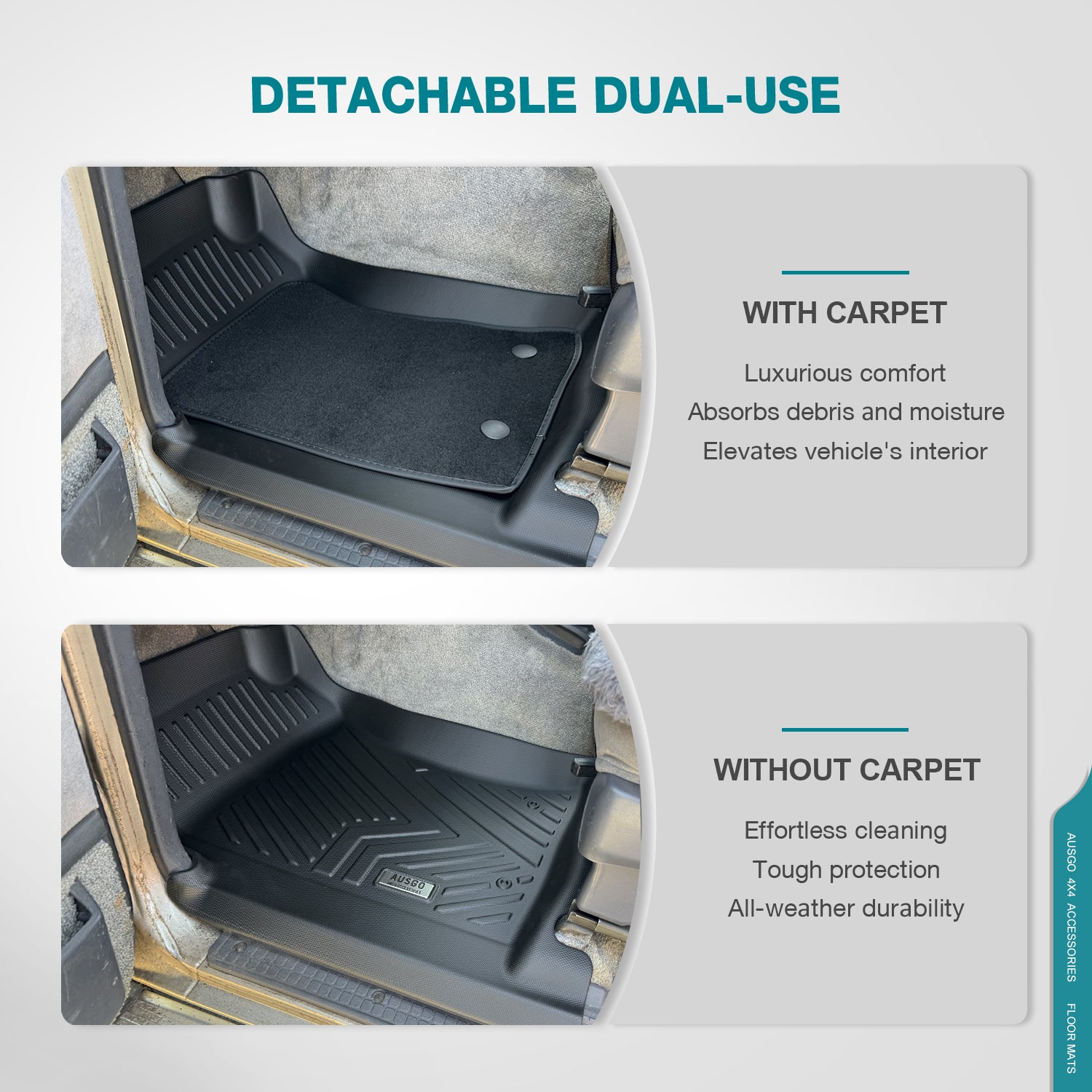 Double-Layer Car Floor Mats for Nissan Patrol GQ Y60 1988-1997