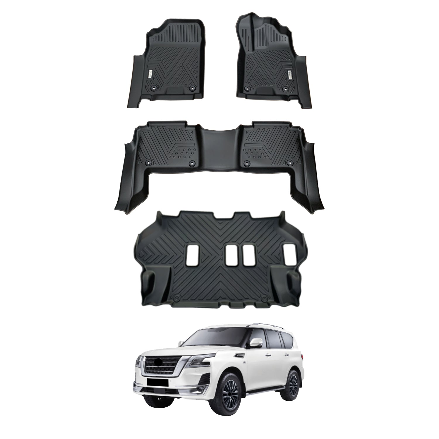 5D Car Floor Mats for Nissan Patrol Y62 2012-Onwards