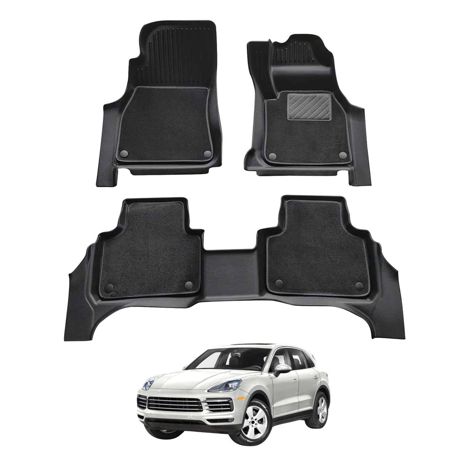 Double-Layer Car Floor Mats for Porsche Cayenne 9YA Series 2018-Onwards
