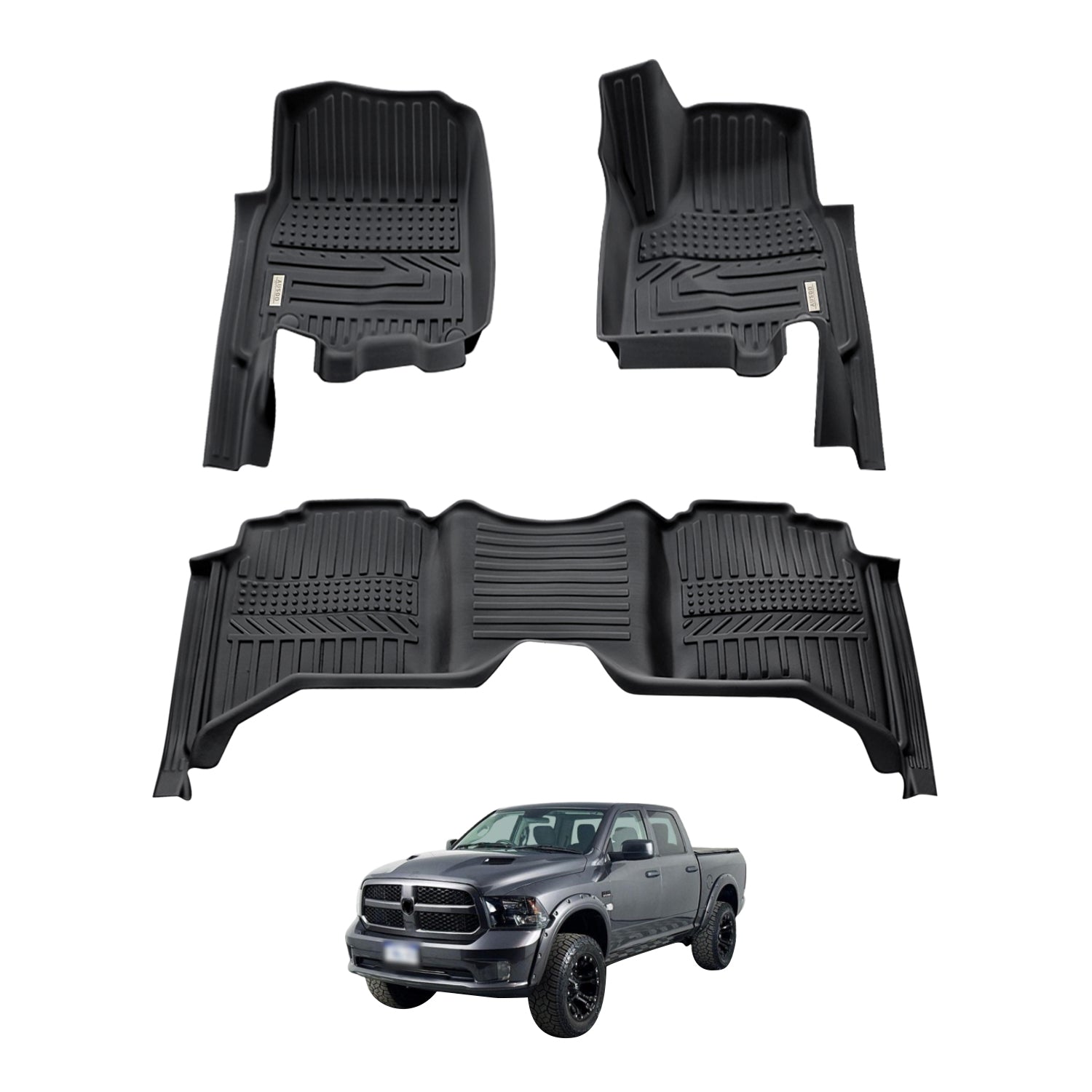 5D Car Floor Mats for RAM 1500 DS Series Crew Cab 2017-2022