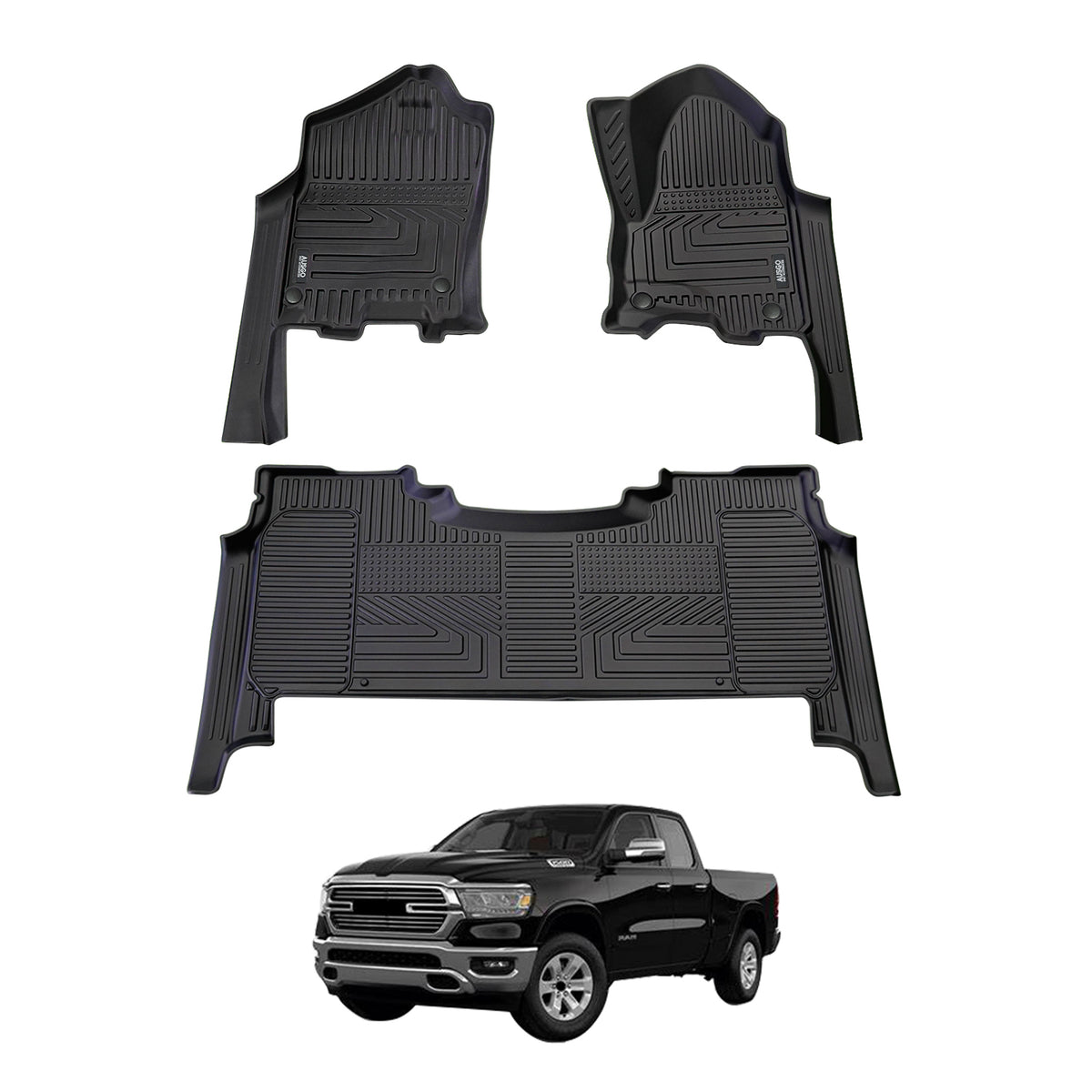 5D Car Floor Mats for RAM 1500 DT Series Crew Cab 2020-2023