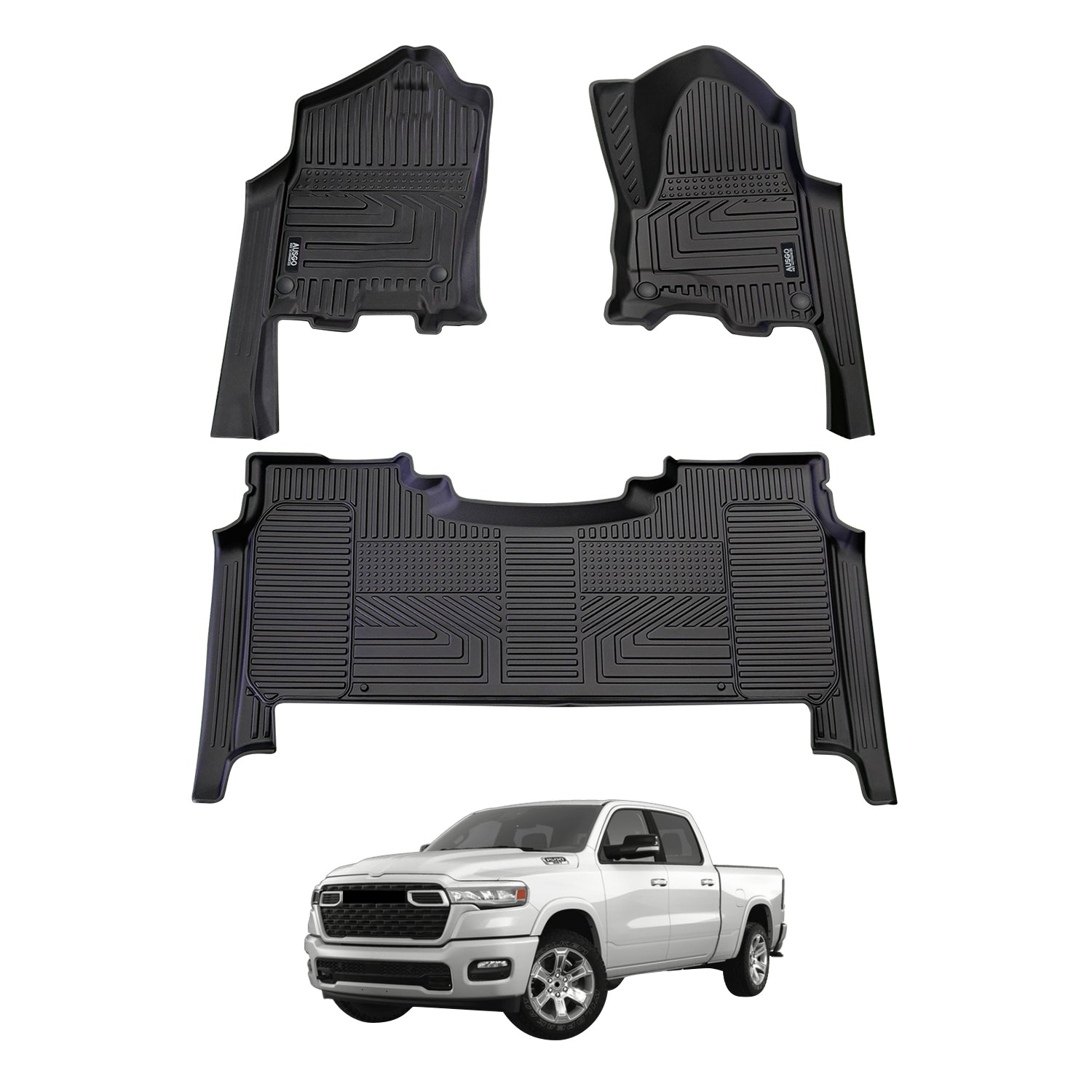 5D Car Floor Mats for RAM 1500 DT Series Crew Cab 2023-Onwards