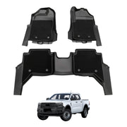 Double-Layer Car Floor Mats for Ford Ranger Next-Gen Dual Cab 2022-Onwards