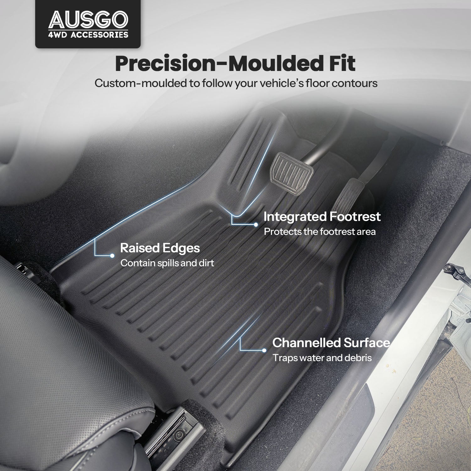 3D Car Floor Mats for Tesla Model Y L 6-Seat 2026-Onwards