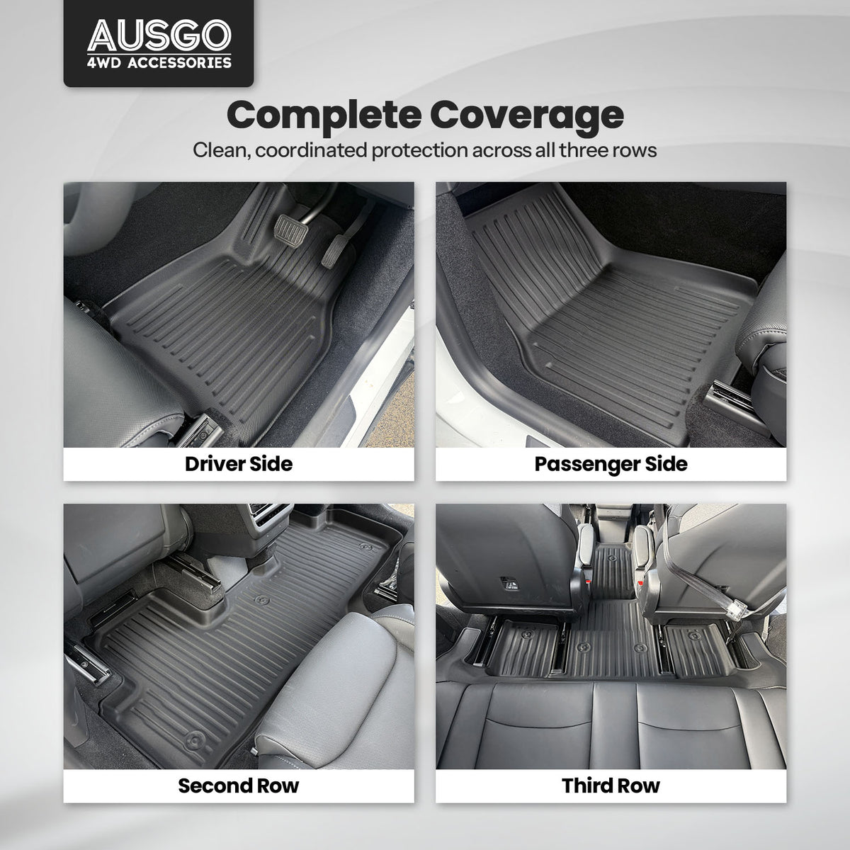 3D Car Floor Mats for Tesla Model Y L 6-Seat 2026-Onwards