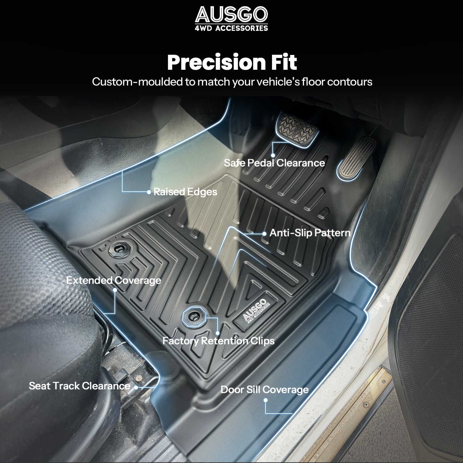 5D Car Floor Mats for Toyota Hilux Dual Cab 2005-2015