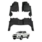 7D Injection Floor Mats for Toyota Hilux Dual Cab 2015-2025