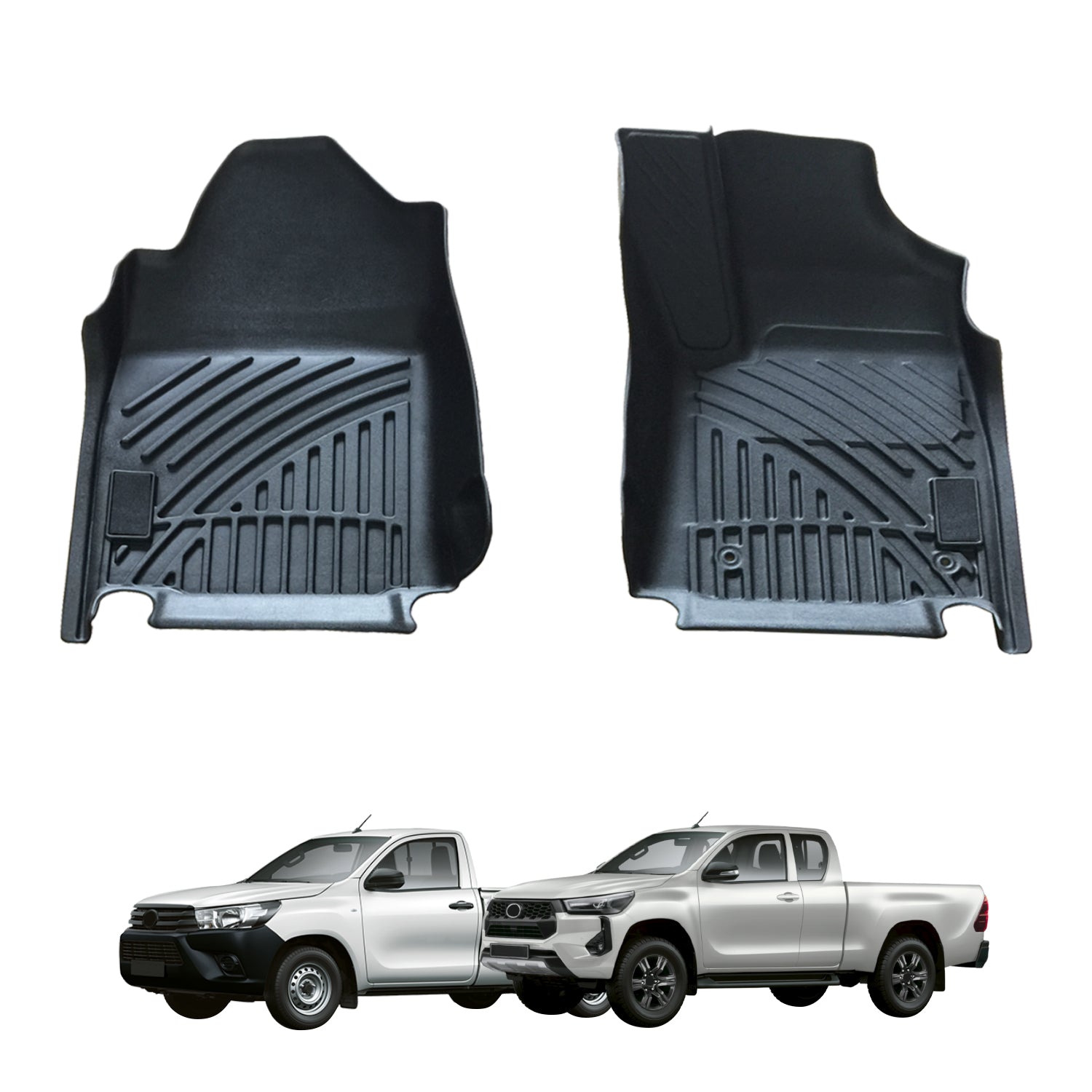 3D Floor Mats for Toyota Hilux Single / Extra Cab 2015-Onwards Auto Transmission
