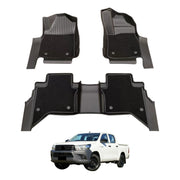 Double-Layer Car Floor Mats for Toyota Hilux Dual Cab 2015-Onwards Auto Trans
