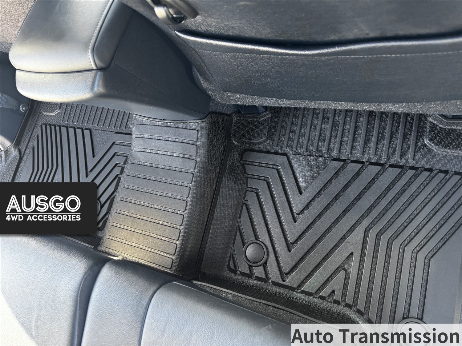 5D Injection Floor Mats + Black Door Sill Protector for Toyota Hilux Dual Cab 2015-Onwards