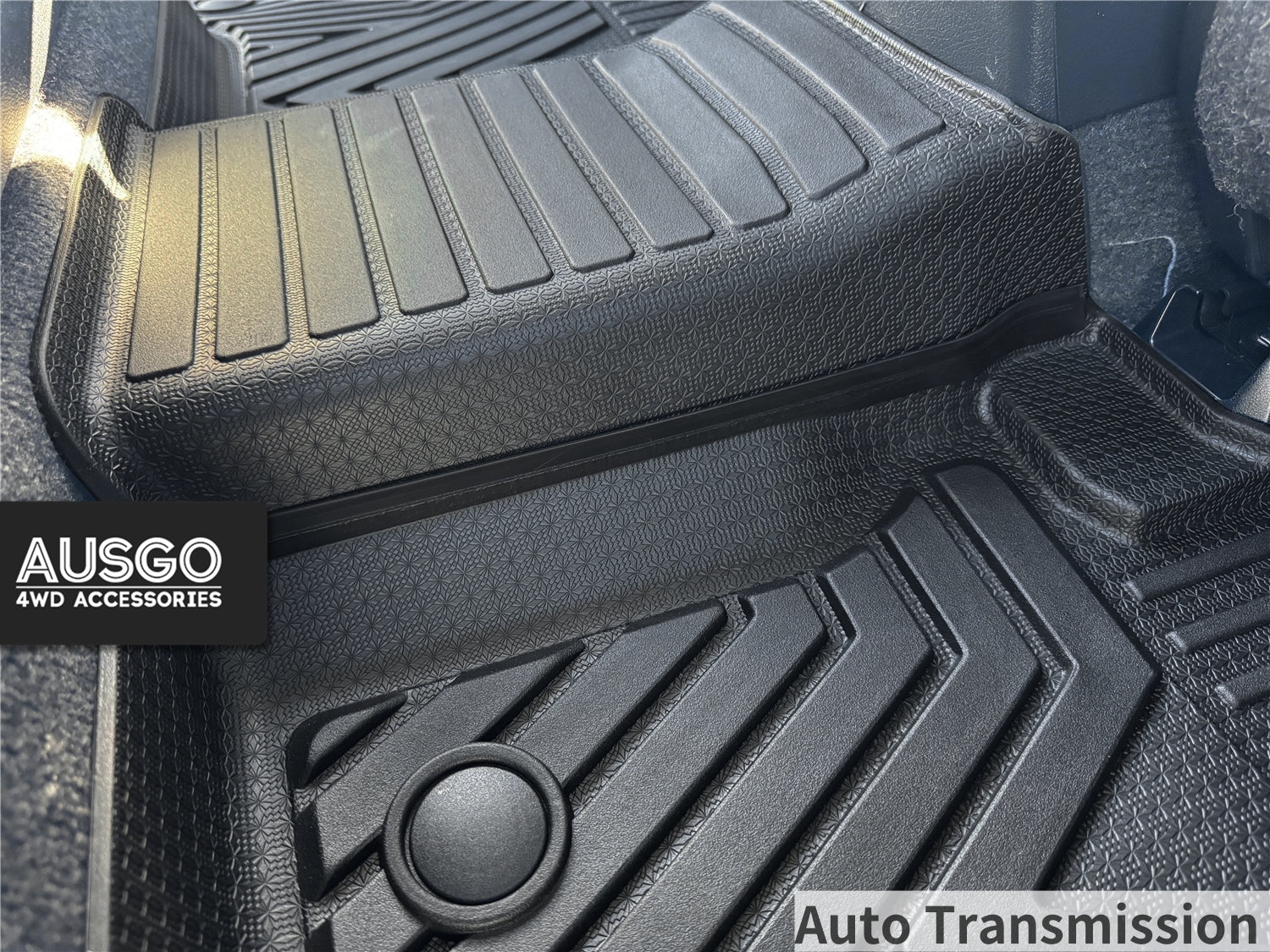 5D Injection Floor Mats + Black Door Sill Protector for Toyota Hilux Dual Cab 2015-Onwards