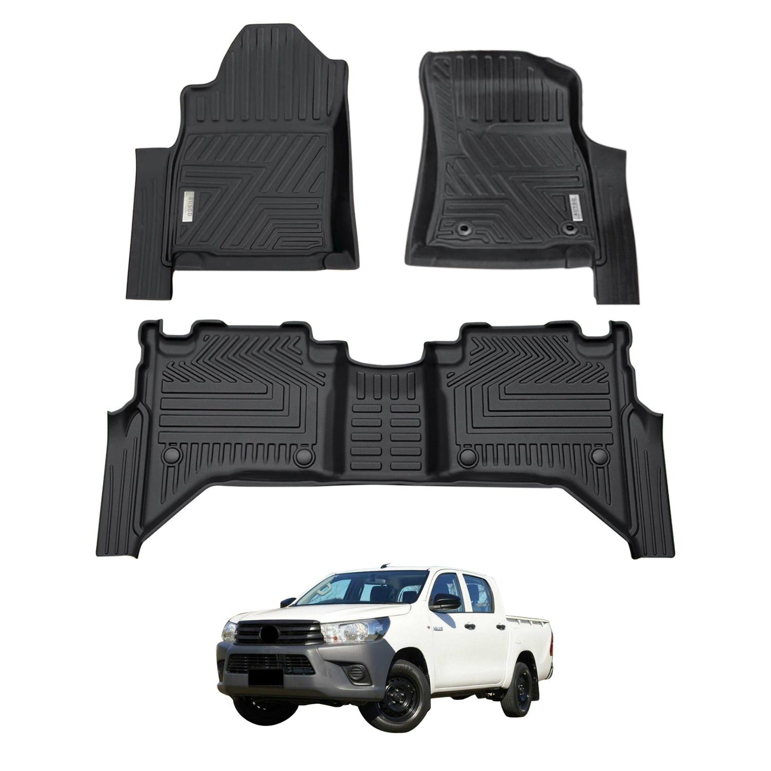 5D Car Floor Mats for Toyota Hilux Dual Cab 2015-Onwards Manual Trans