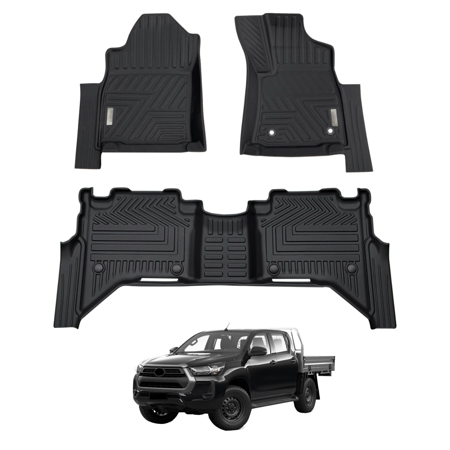 5D Car Floor Mats for Toyota Hilux Dual Cab 48V Hybrid 2024-Onwards