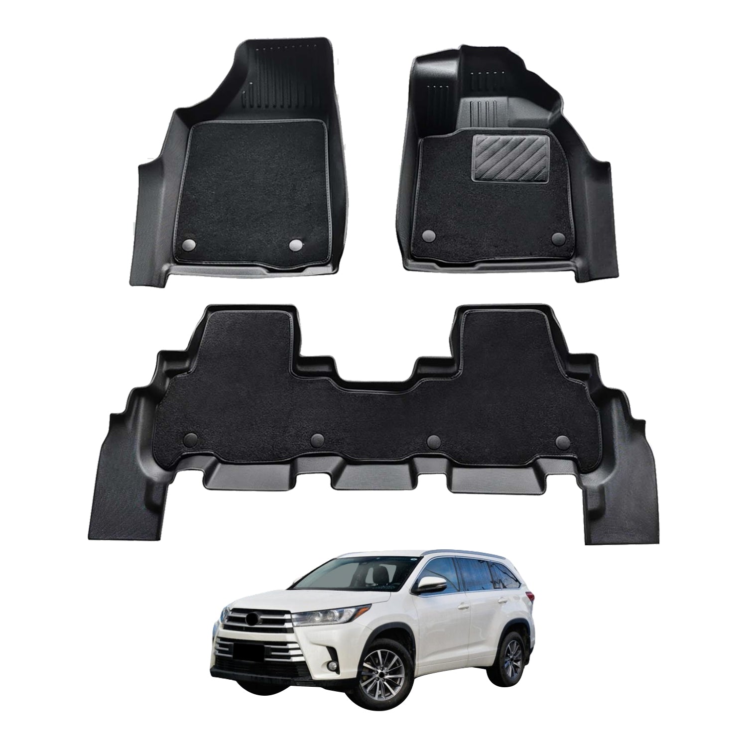 Double-Layer Car Floor Mats for Toyota Kluger 2013-2020