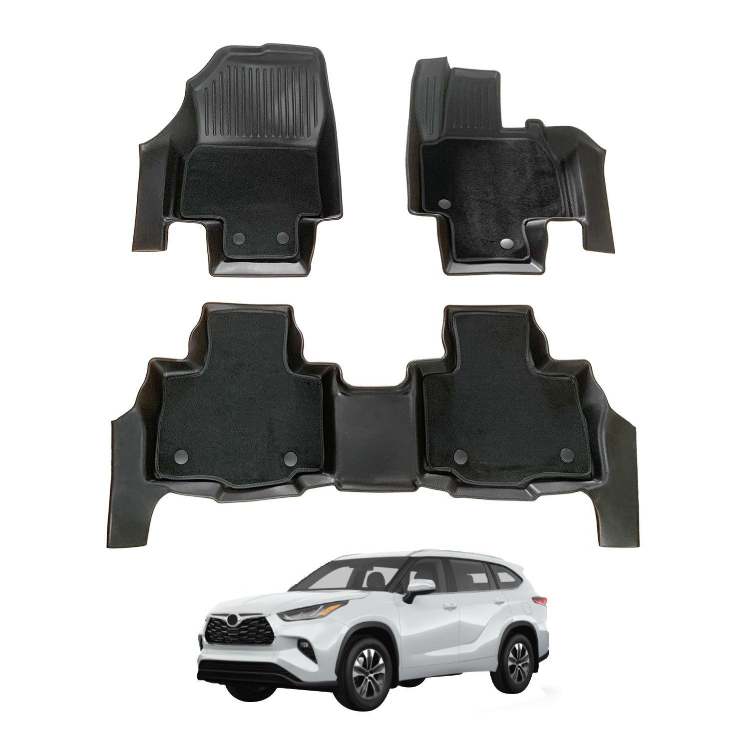 Double-Layer Car Floor Mats for Toyota Kluger 2021-Onwards