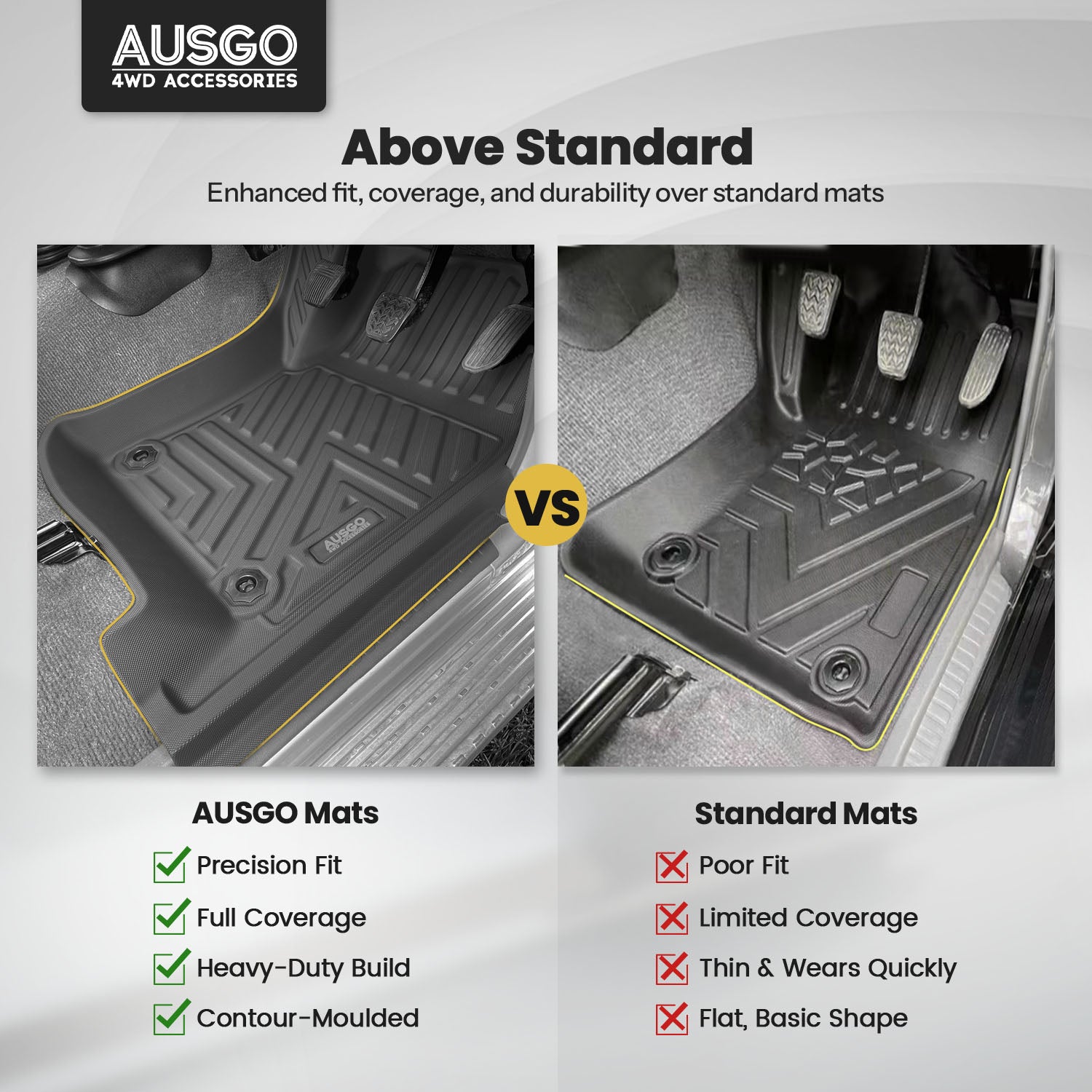 5D Front Row Car Floor Mats for Toyota Land Cruiser 79 Series Dual Cab 2012-Onwards