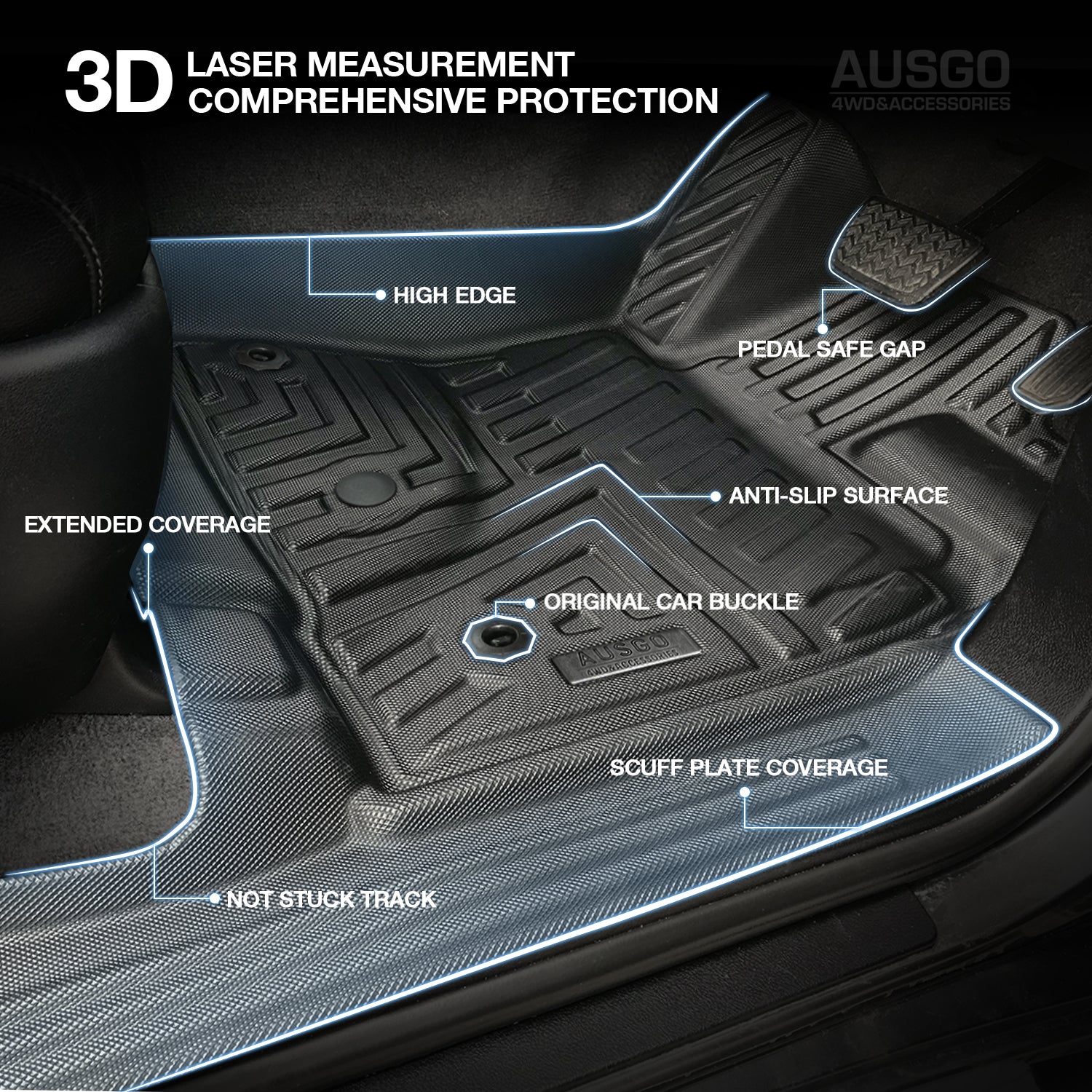 5D Moulded Car Floor Mats for Toyota Land Cruiser 200 Series 2007-2012