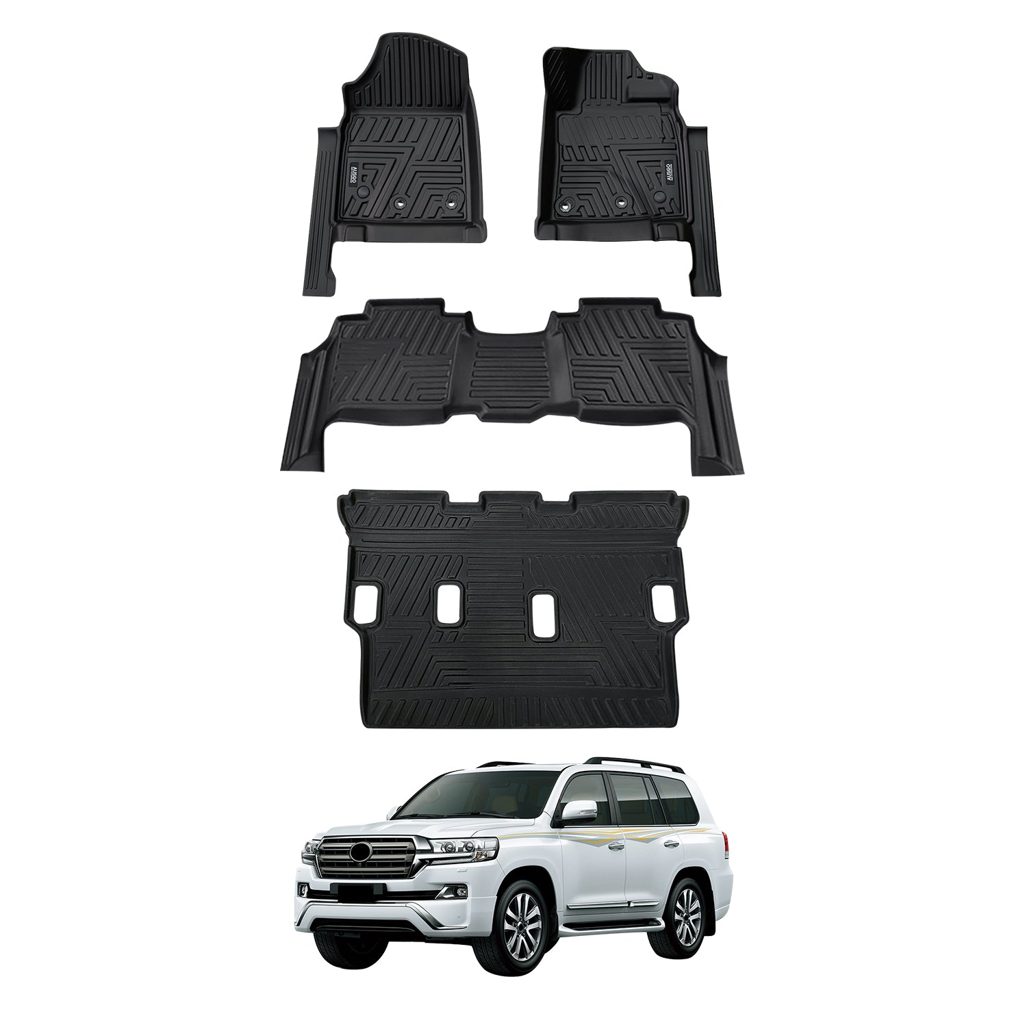 5D Moulded Car Floor Mats for Toyota Land Cruiser 200 Series 2012-2021