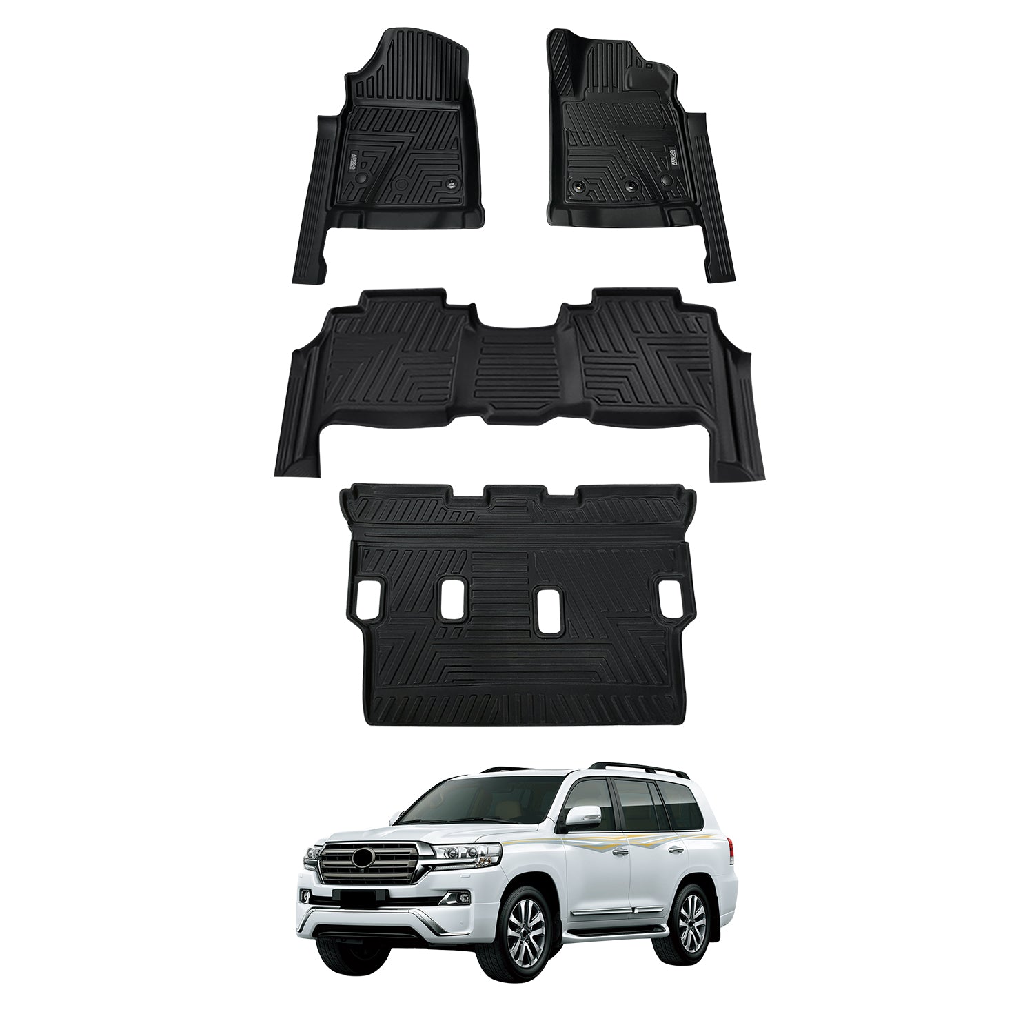 5D Moulded Car Floor Mats for Toyota Land Cruiser 200 Series 2012-2021