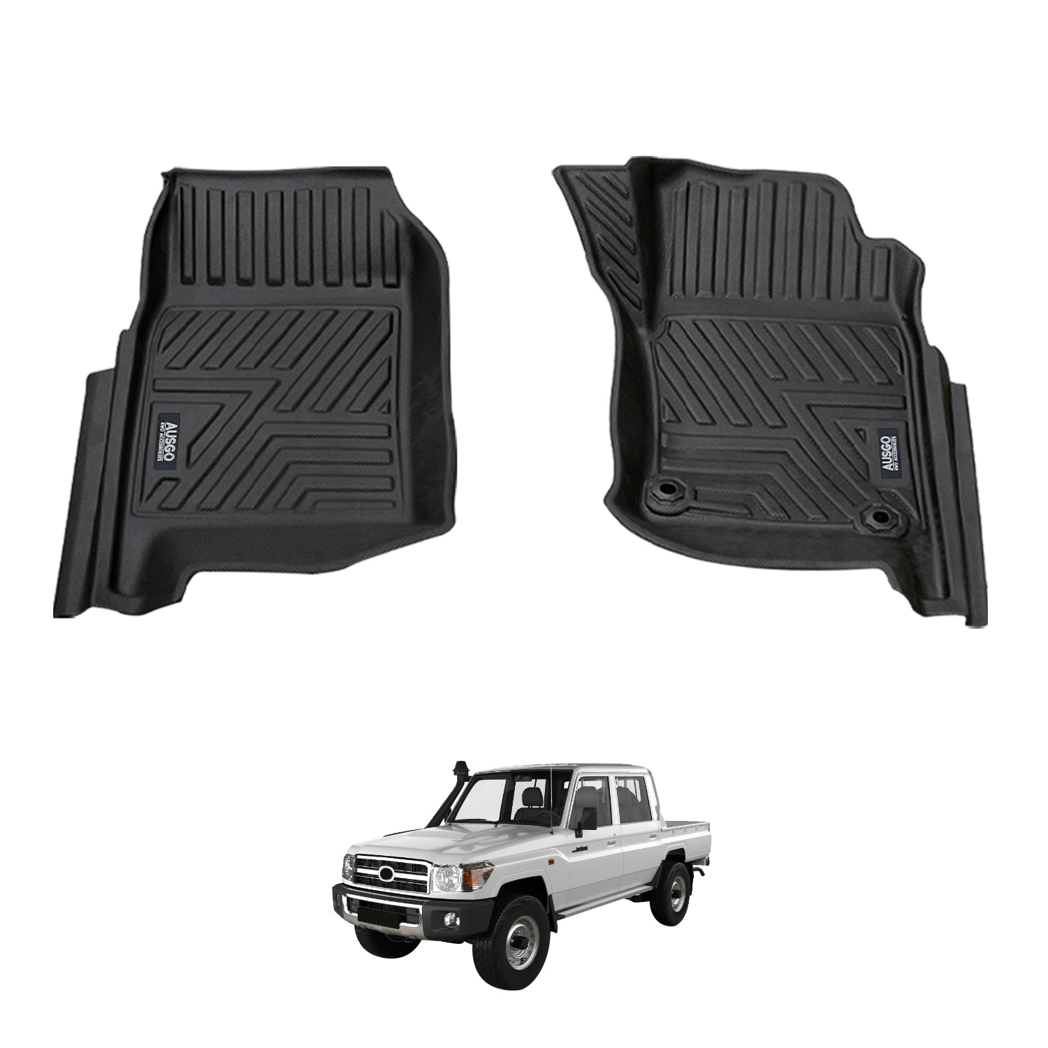 5D Front Row Car Floor Mats for Toyota Land Cruiser 79 Series Dual Cab 2012-Onwards