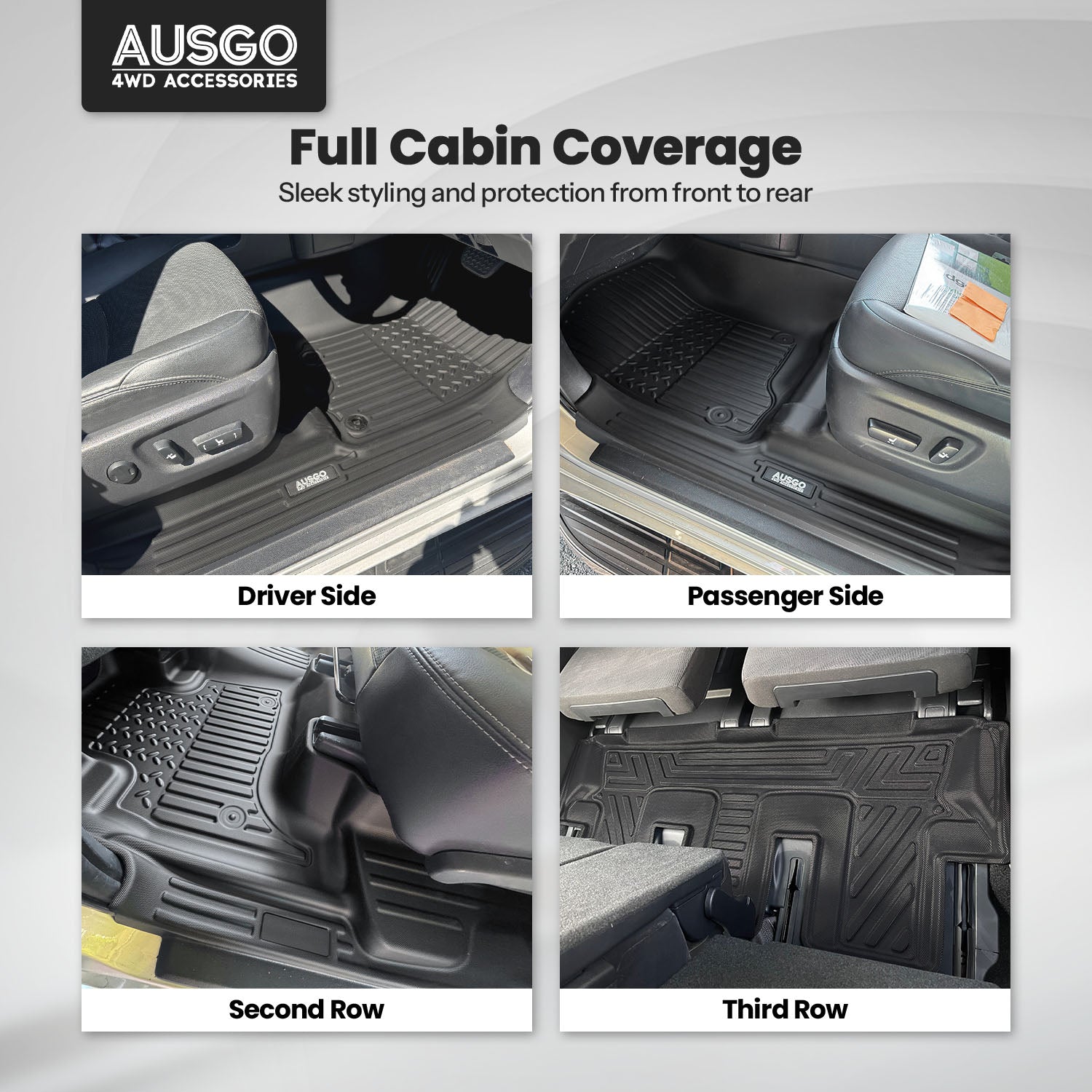 PRE-ORDER 7D Car Floor Mats for Toyota Land Cruiser Prado 150 Series 7-Seat 2009-2024 (Auto Trans)