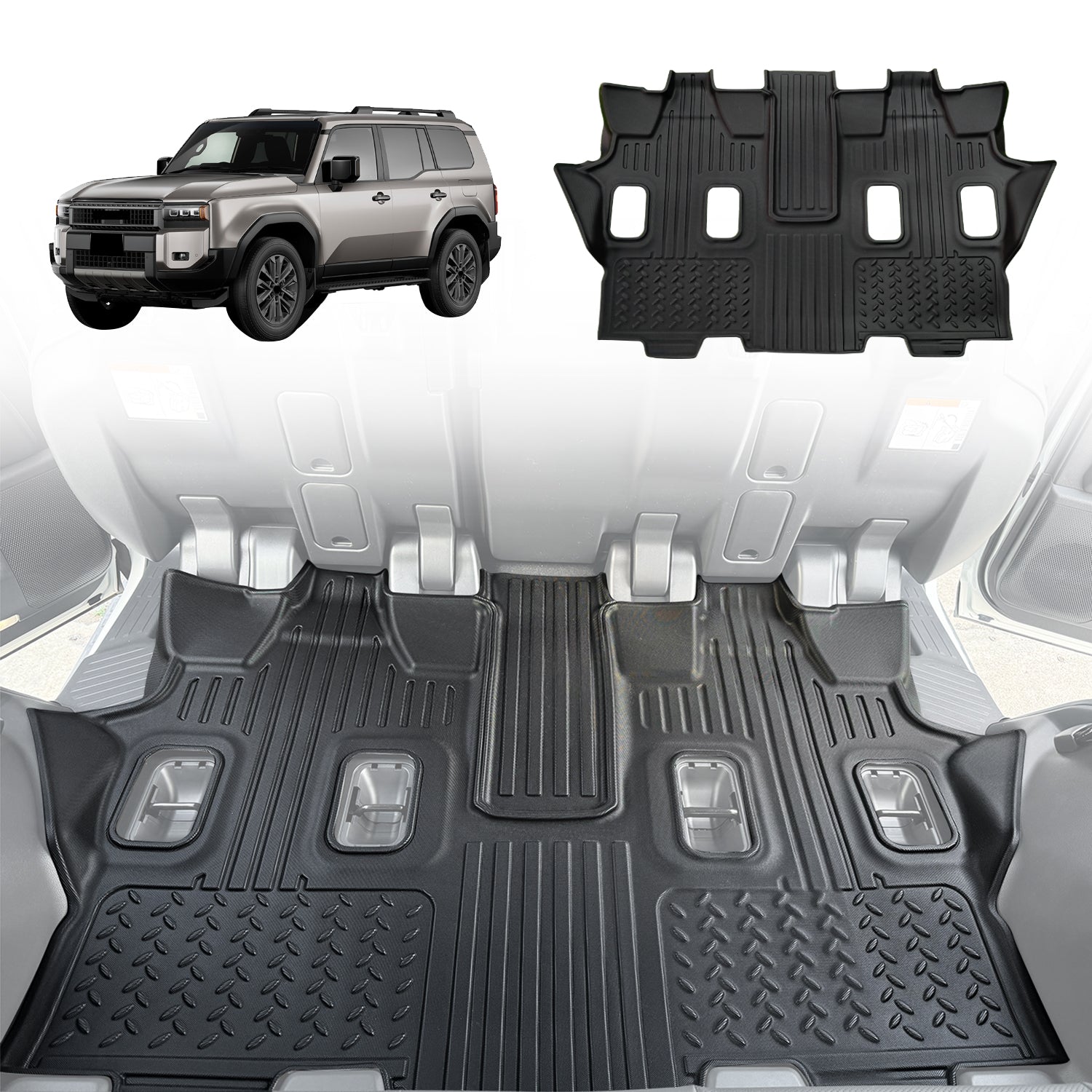 Third Row Floor Mat for Toyota Land Cruiser Prado 250 Series 7-Seat 2024-Onwards