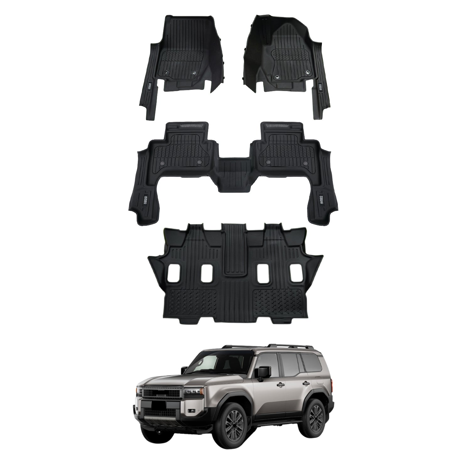 7D Injection Floor Mats for Toyota LandCruiser Prado 250 Series 2024-Onwards